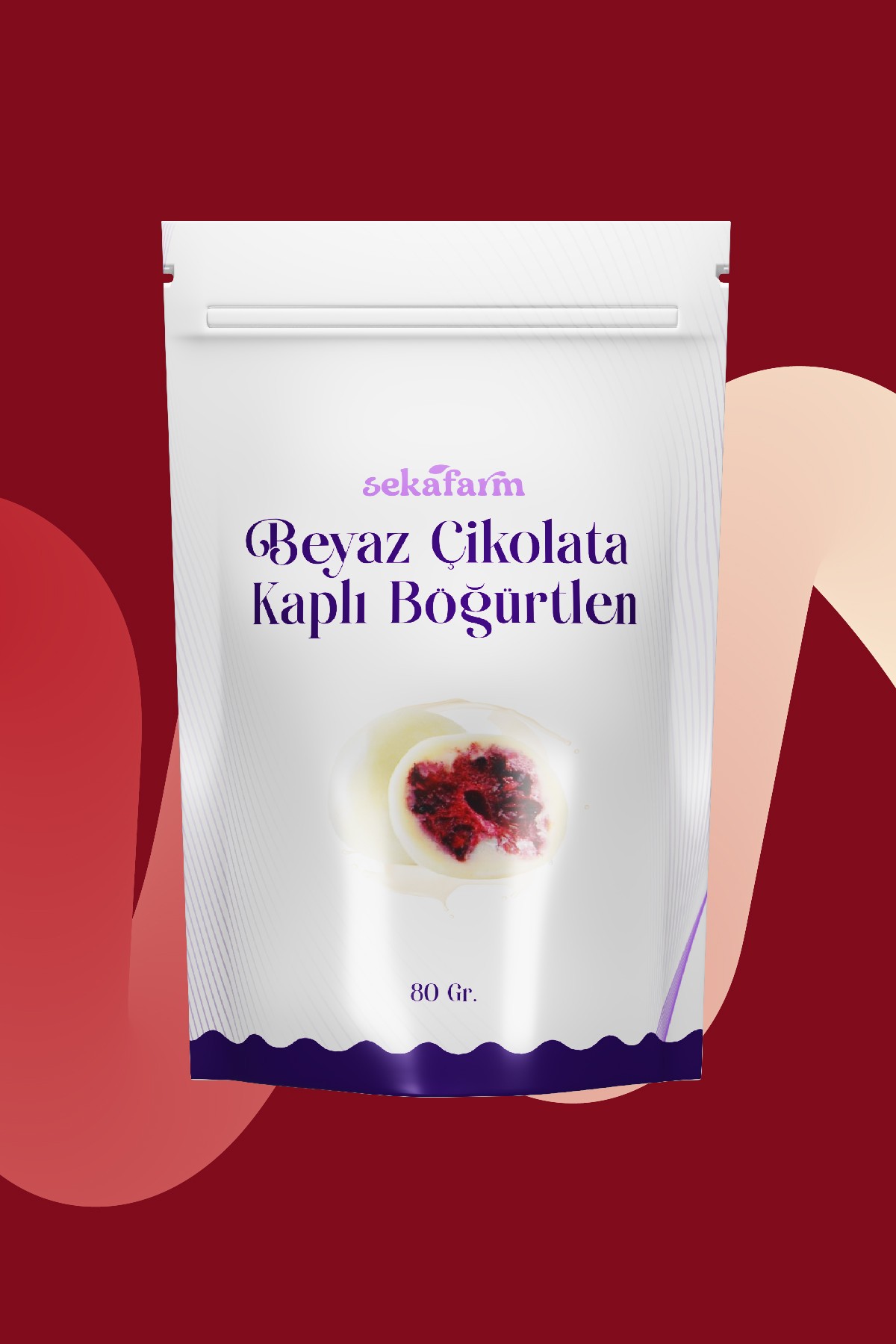 Beyaz Çikolata Kaplı Böğürtlen 80 Gr