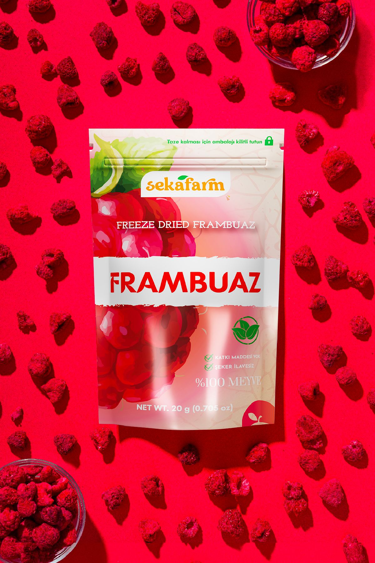 Dondurularak Kurutulmuş Frambuaz 20 Gr