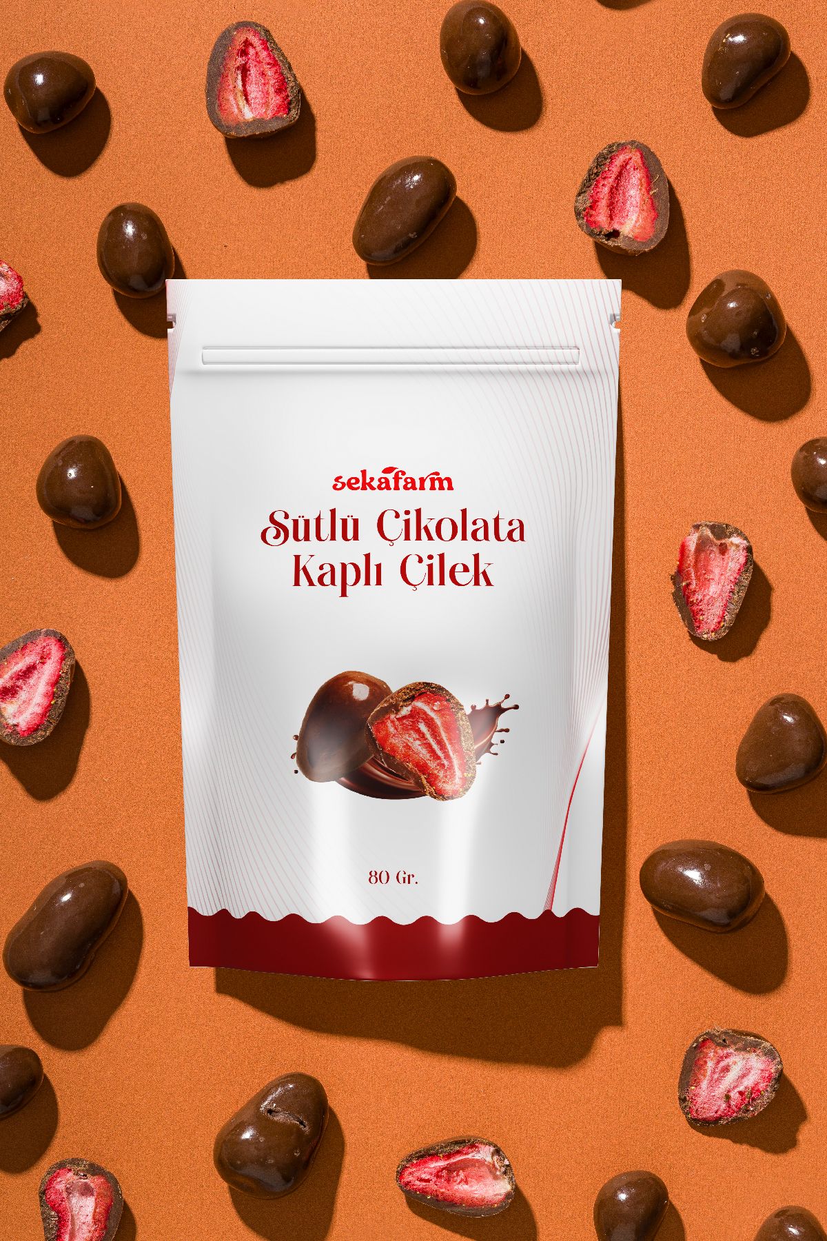 Sütlü Çikolata Kaplı Çilek 80 Gr