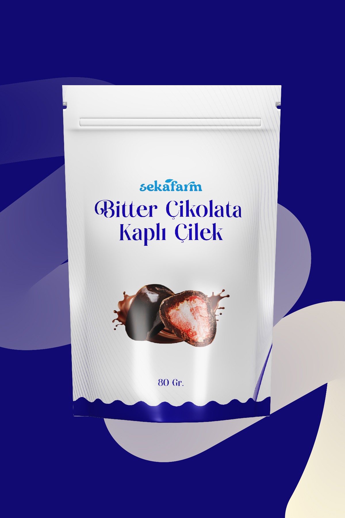 Bitter Çikolata Kaplı Çilek 80 Gr