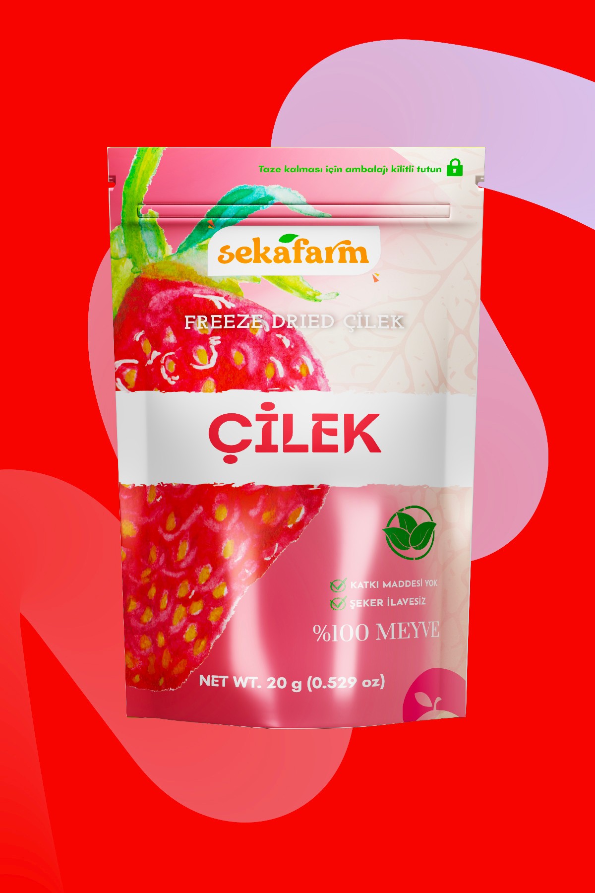 Dondurularak Kurutulmuş Çilek 20 Gr