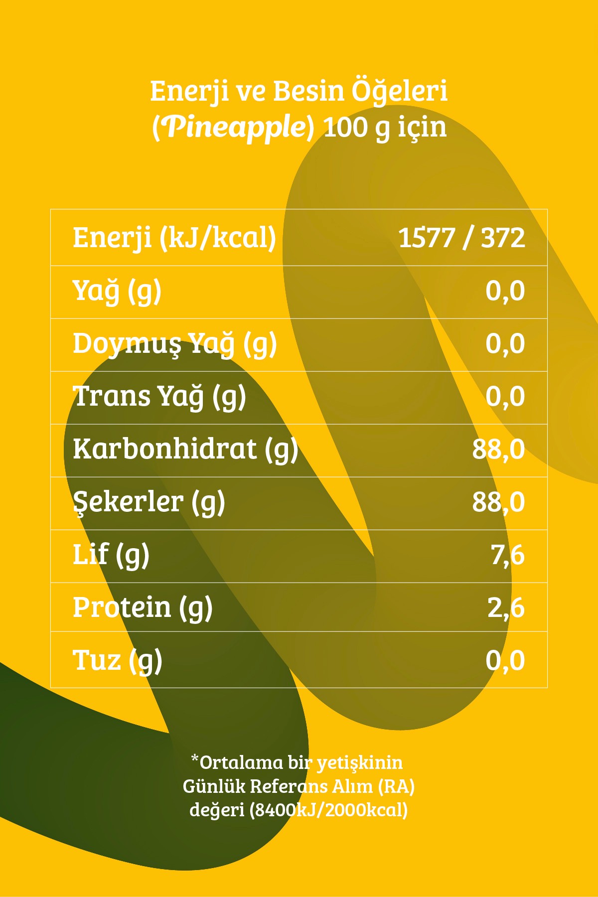 Dondurularak Kurutulmuş Ananas 30 Gr