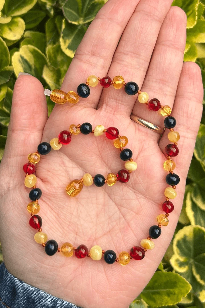 Kehribar Bebek Kolyesi Yakut Safir Multi Model