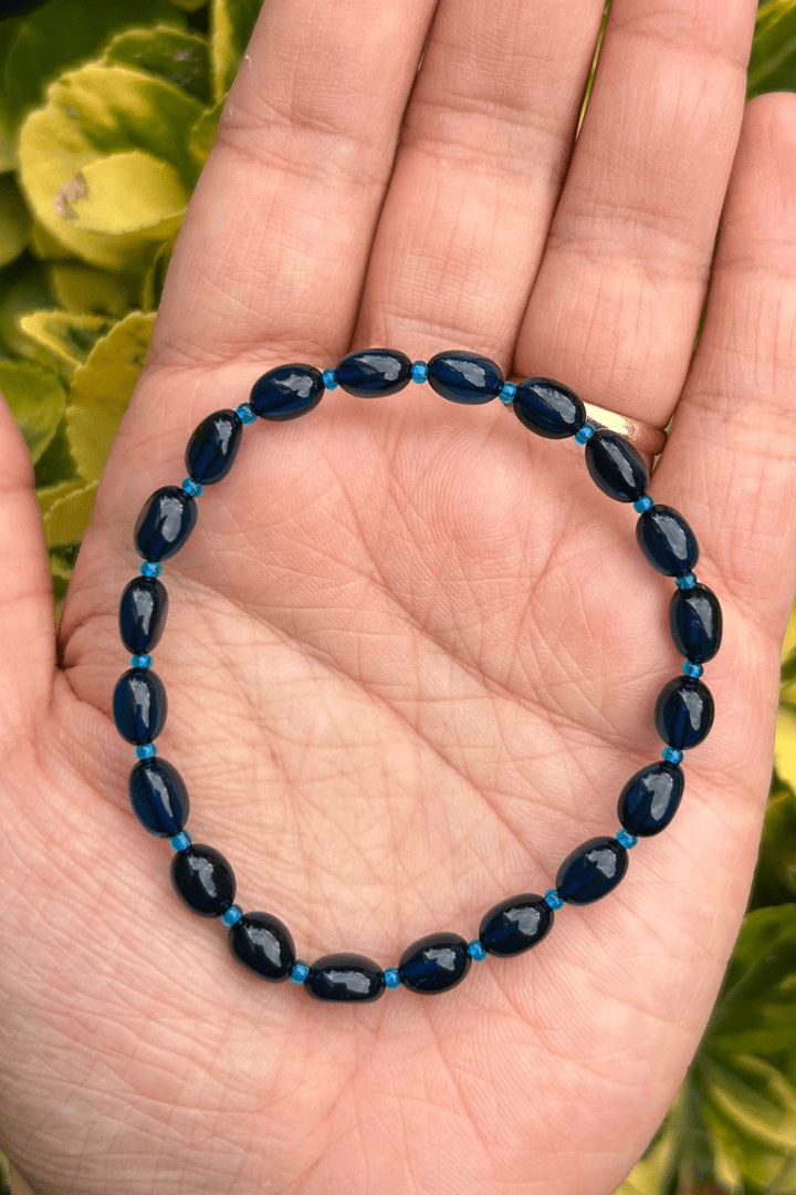 Kehribar Yetişkin Bilekliği Safir Model