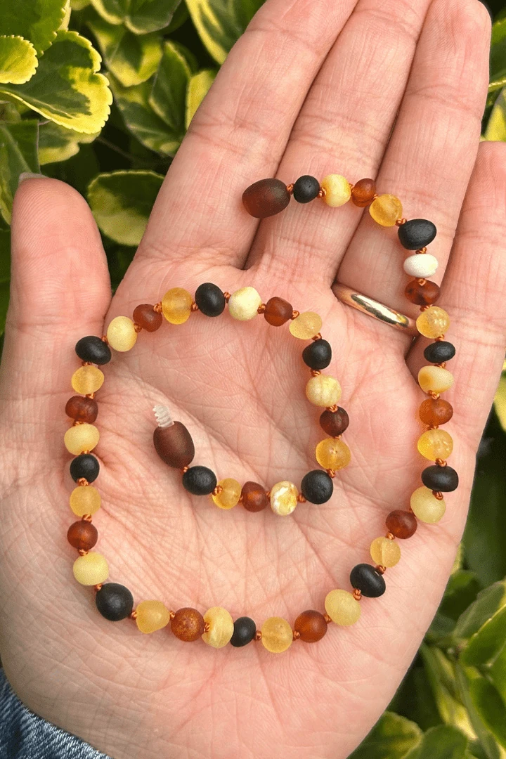 Kehribar Bebek Kolyesi Mat Multi Model