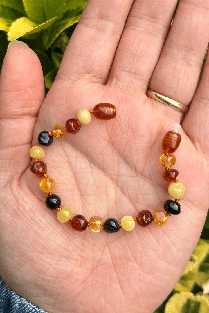 Kehribar Bebek Bilekliği Yuvarlak Multi Model