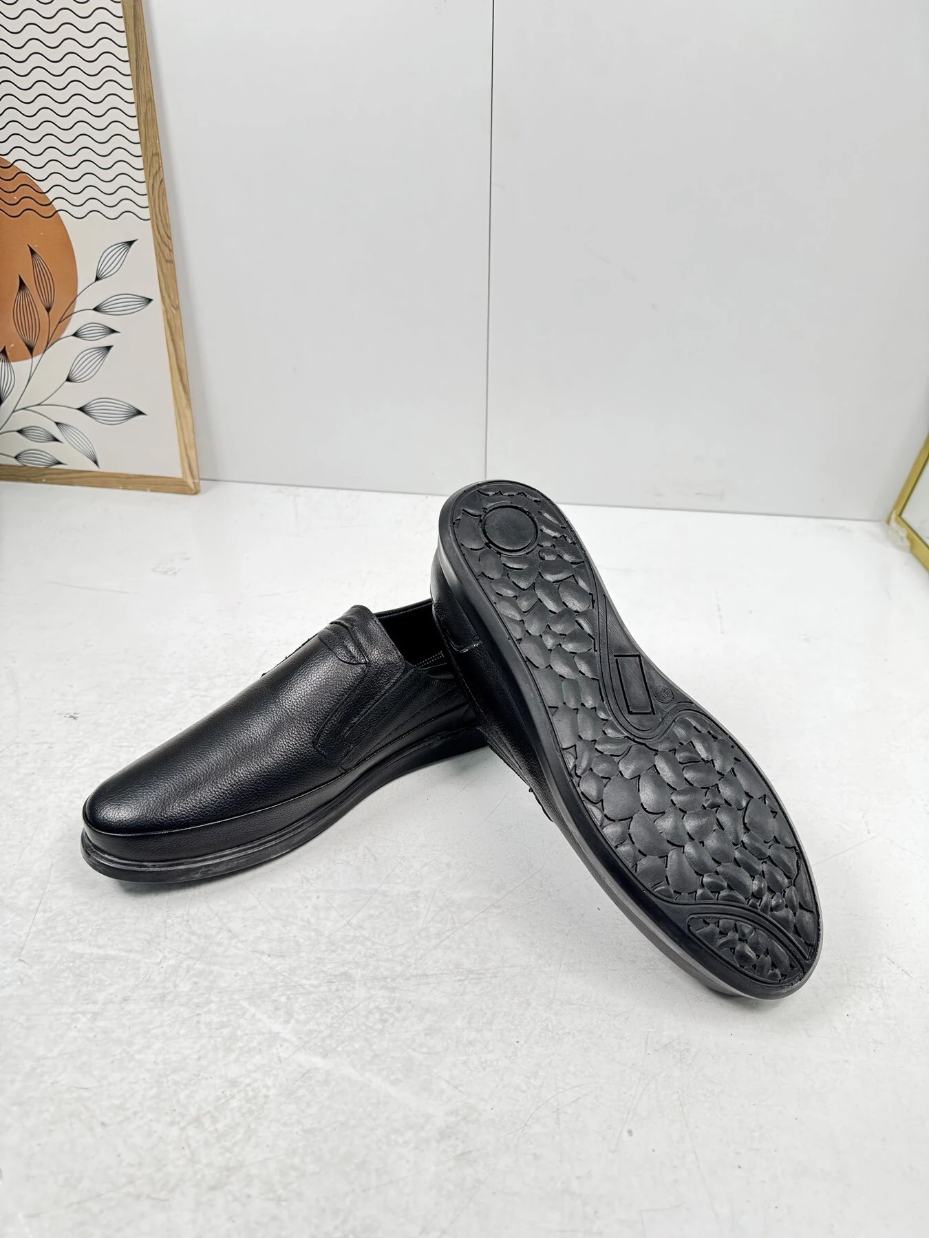 Günlük Siyah Erkek İçi Dışı Hakiki Deri Makosen Bağcıksız Kışlık Casual Ayakkabı 155