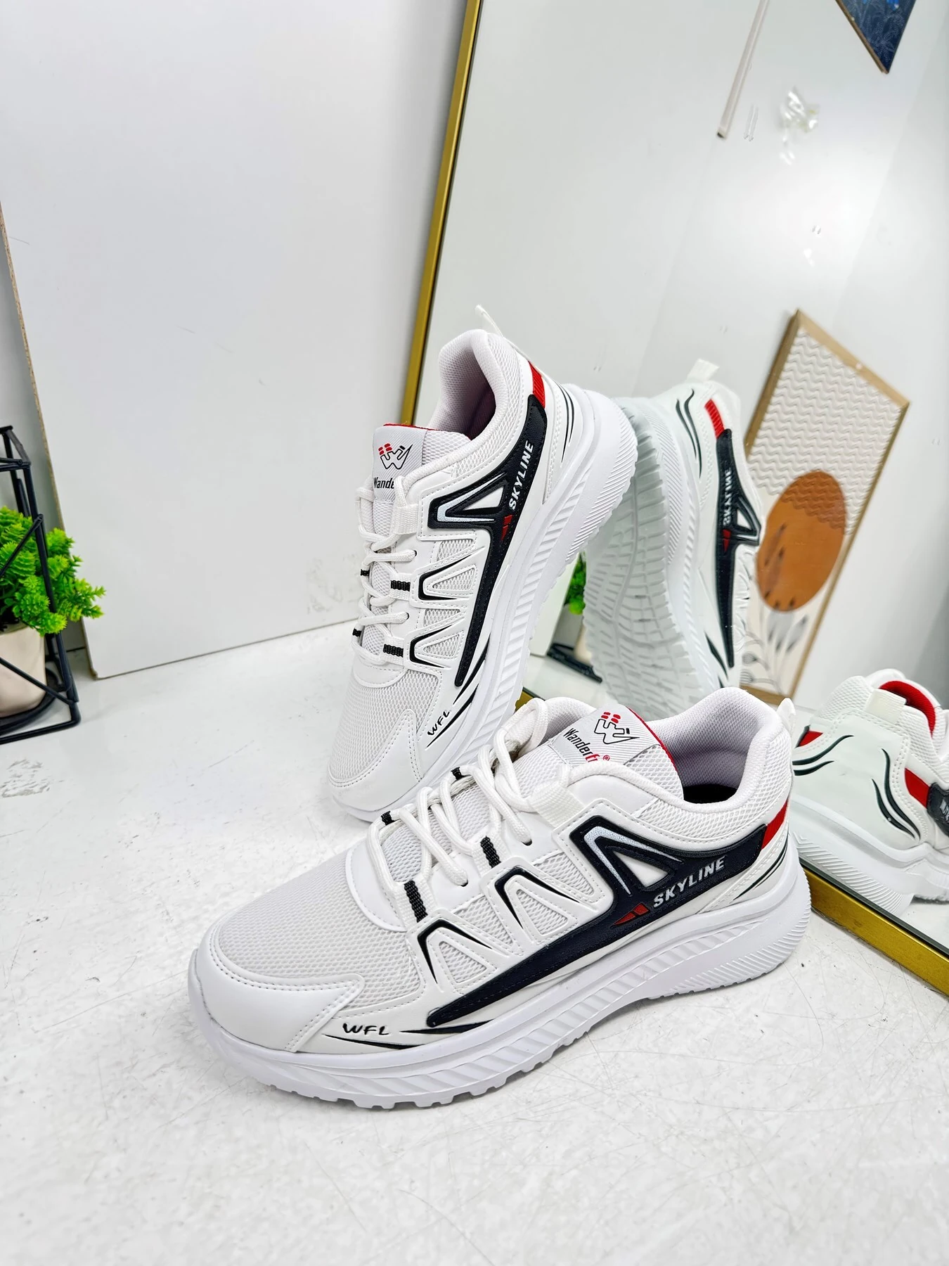 Günlük Erkek Sneaker Fileli Bağcıklı Tırtık Kalın Taban Bilek Destek Dikiş Hafif Spor Ayakkabı 4281