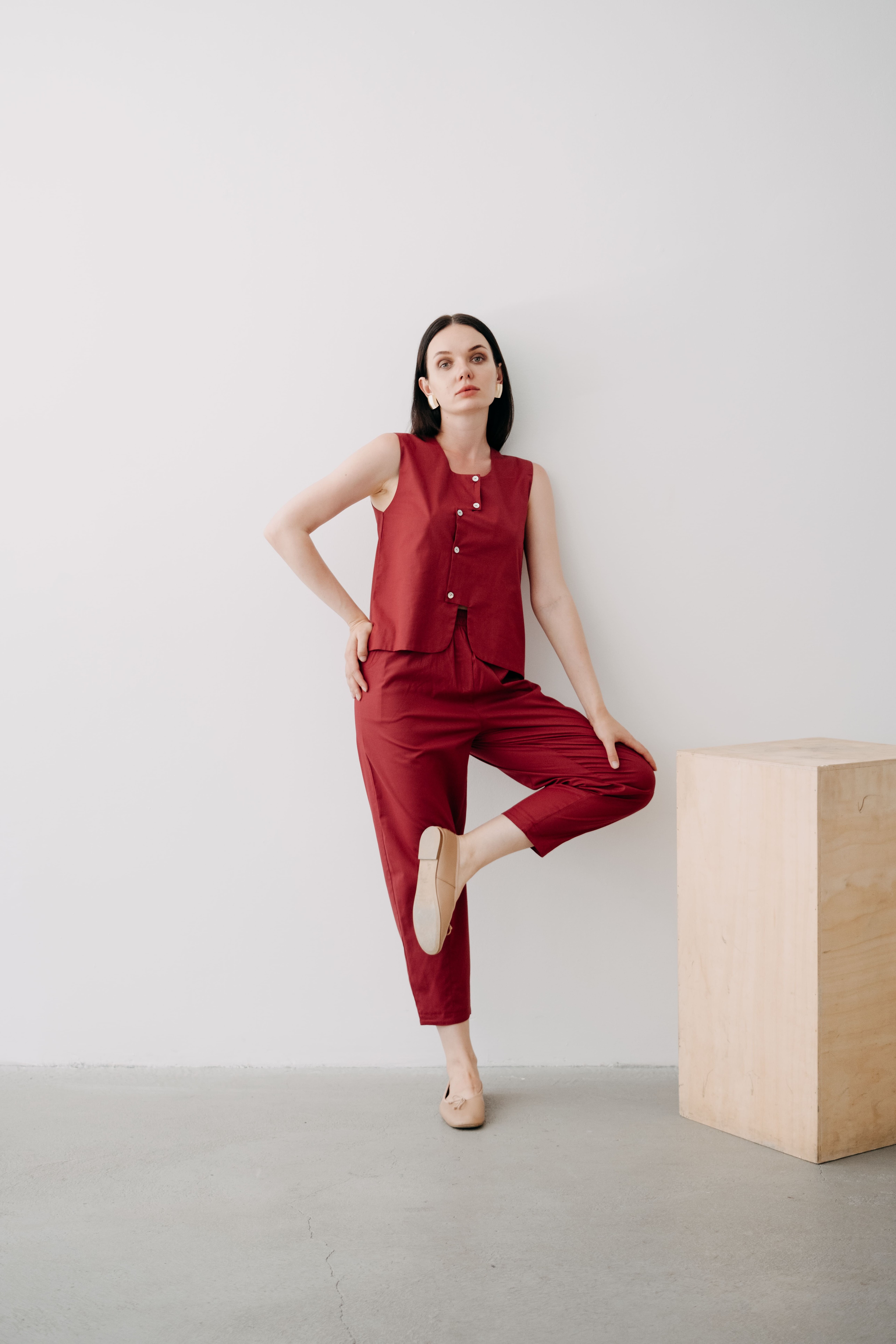 Brookly Blouse + Cozy Pants Sour Cherry 