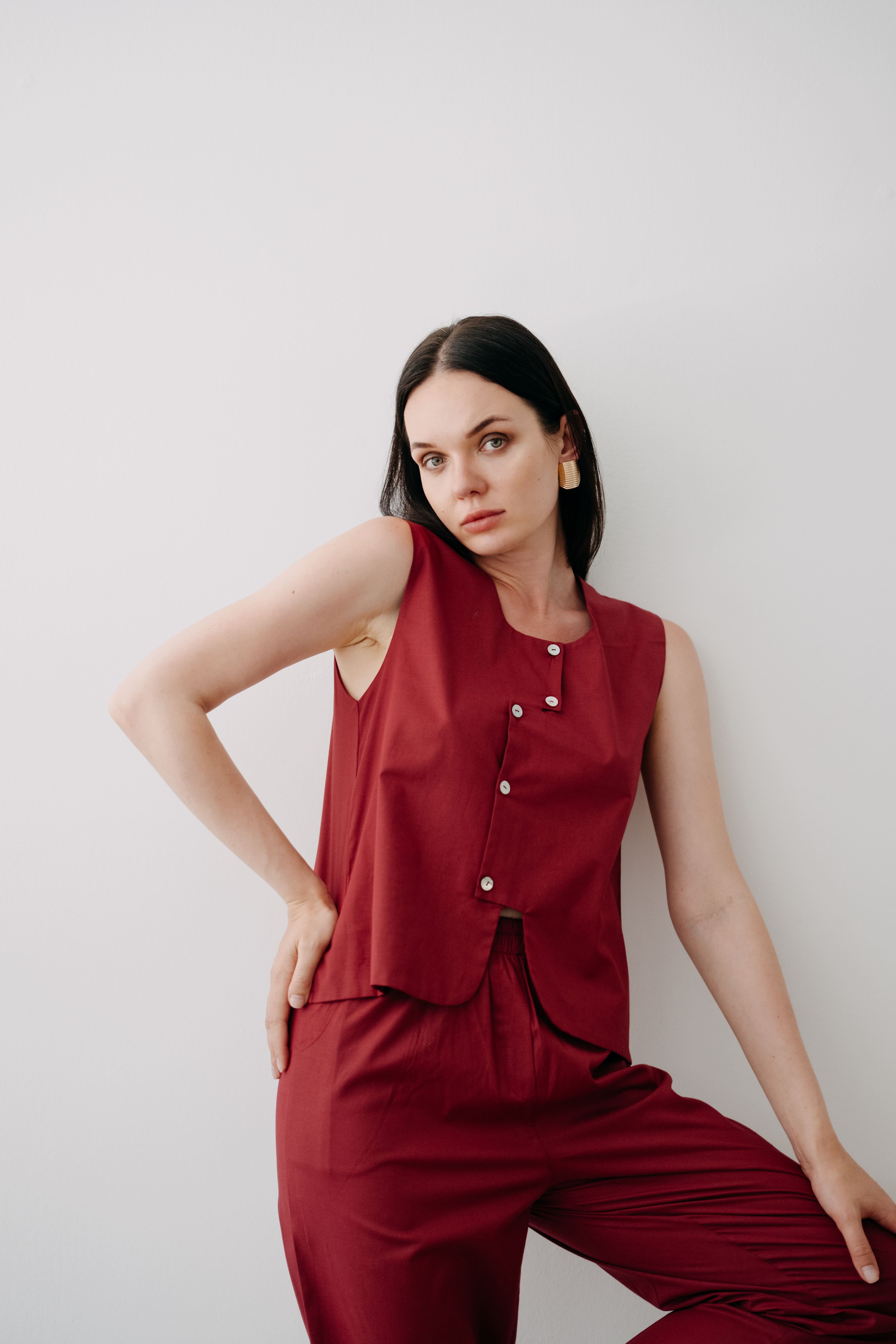 Brookly Blouse + Cozy Pants Sour Cherry 