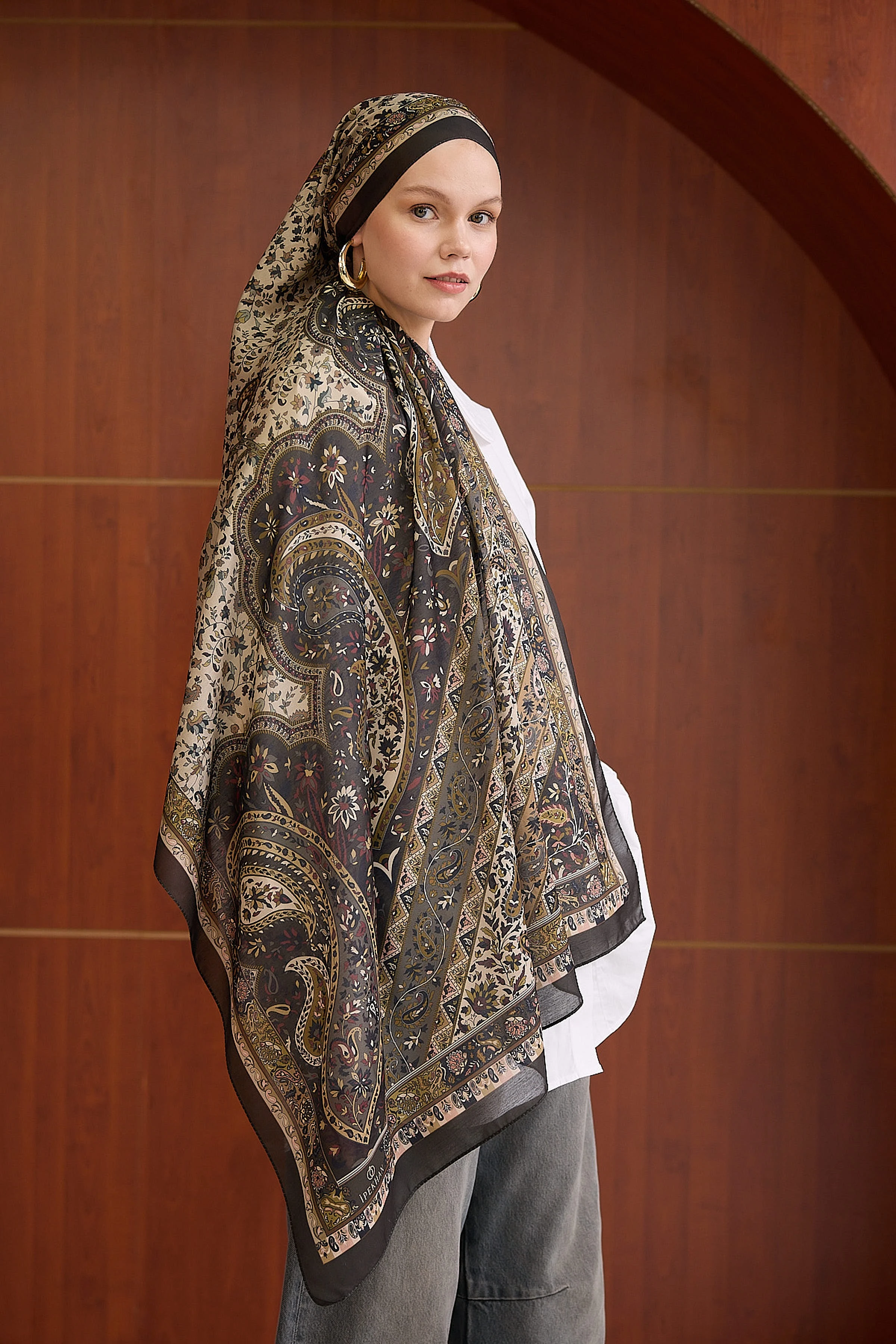 Winter Bloom Soft Şal 3070 - Acı Kahve