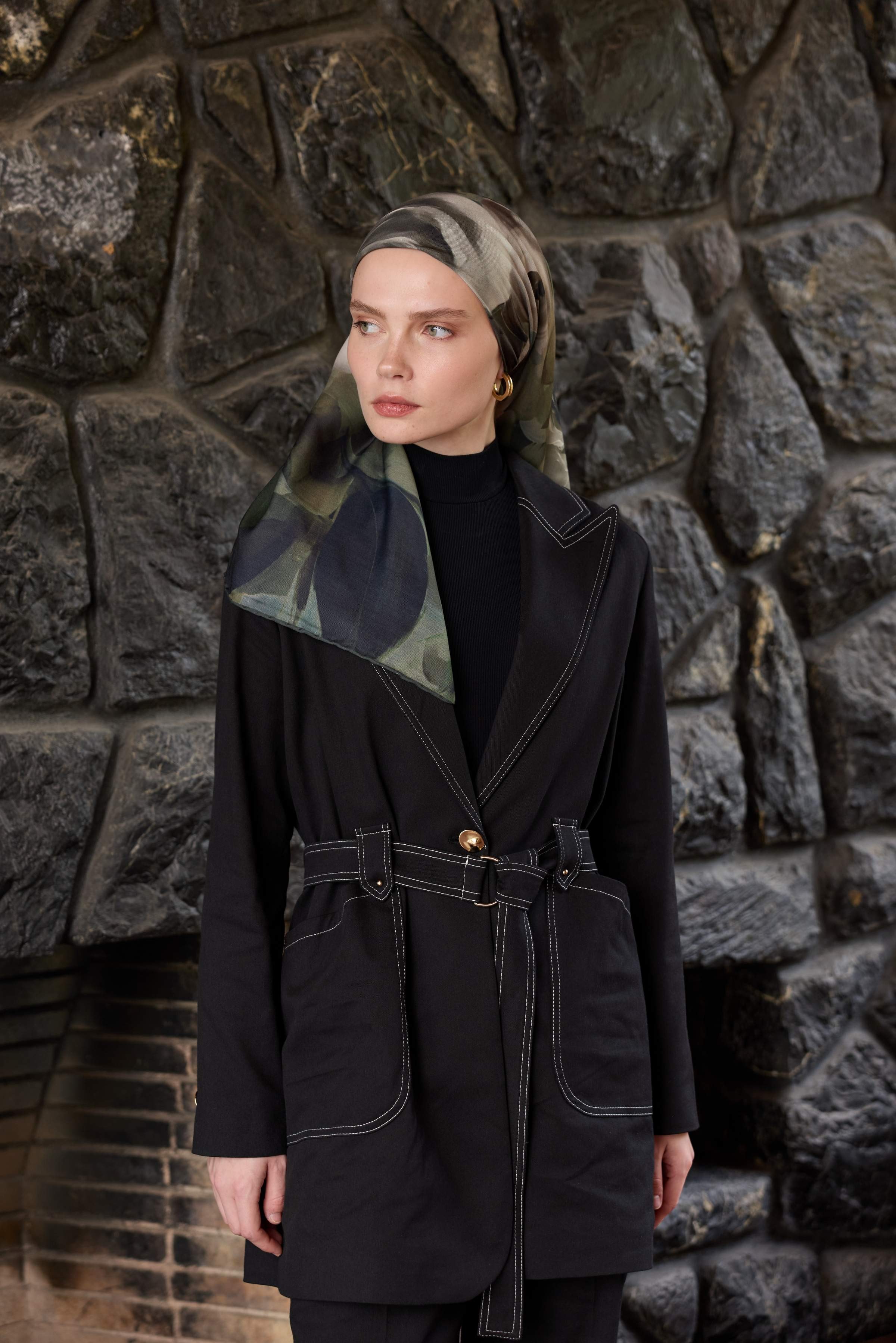 Winter Bloom Soft Eşarp 1239 - Kahve