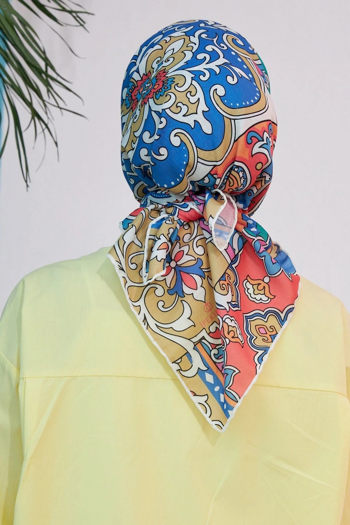 Mozaik Saman Sarısı Pamuk Viskon Eşarp