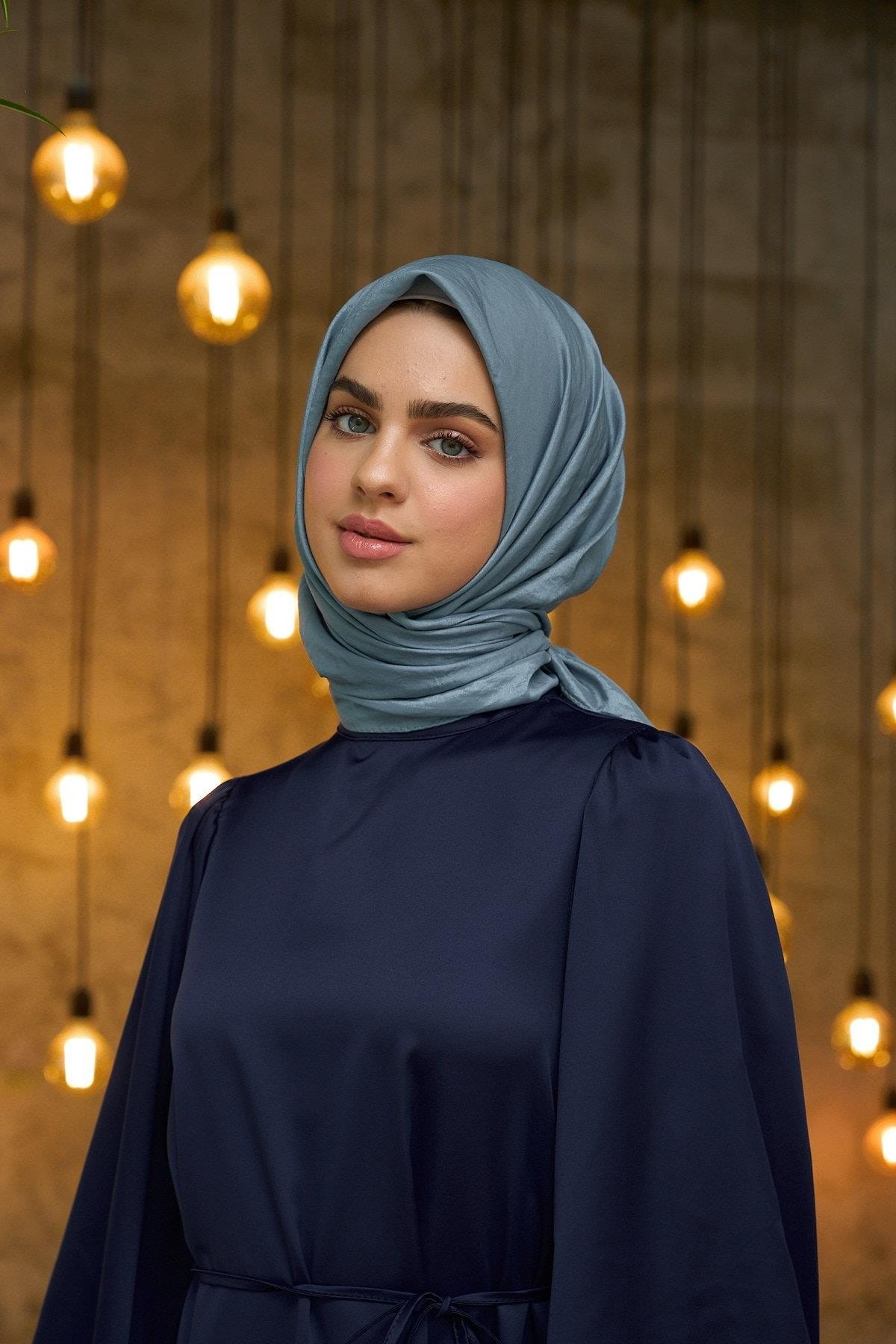 Düz Desen Vual Eşarp Füme Vual İpek Eşarp - 10100-25