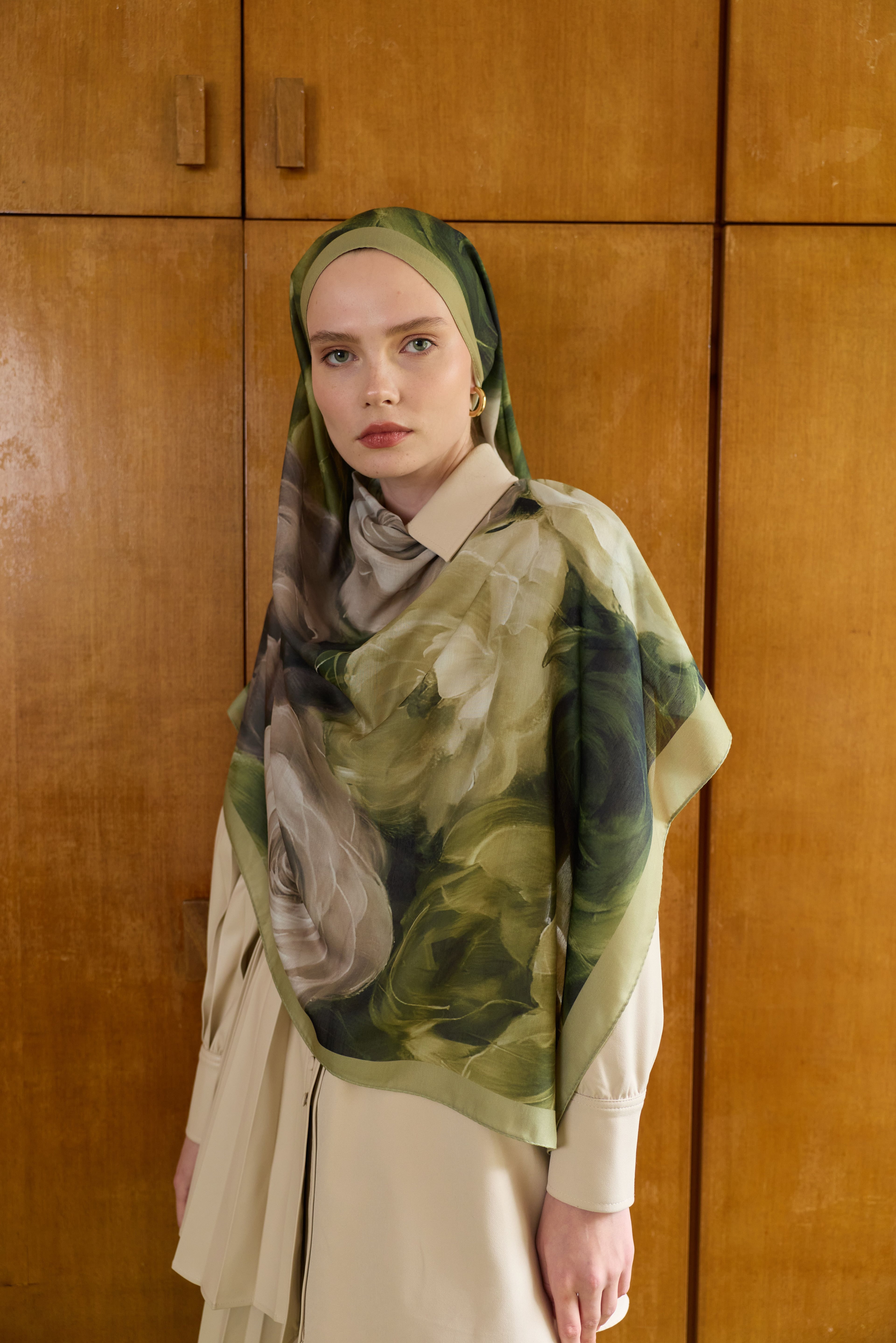 Winter Bloom Soft Şal 3068-10097 - Yeşil