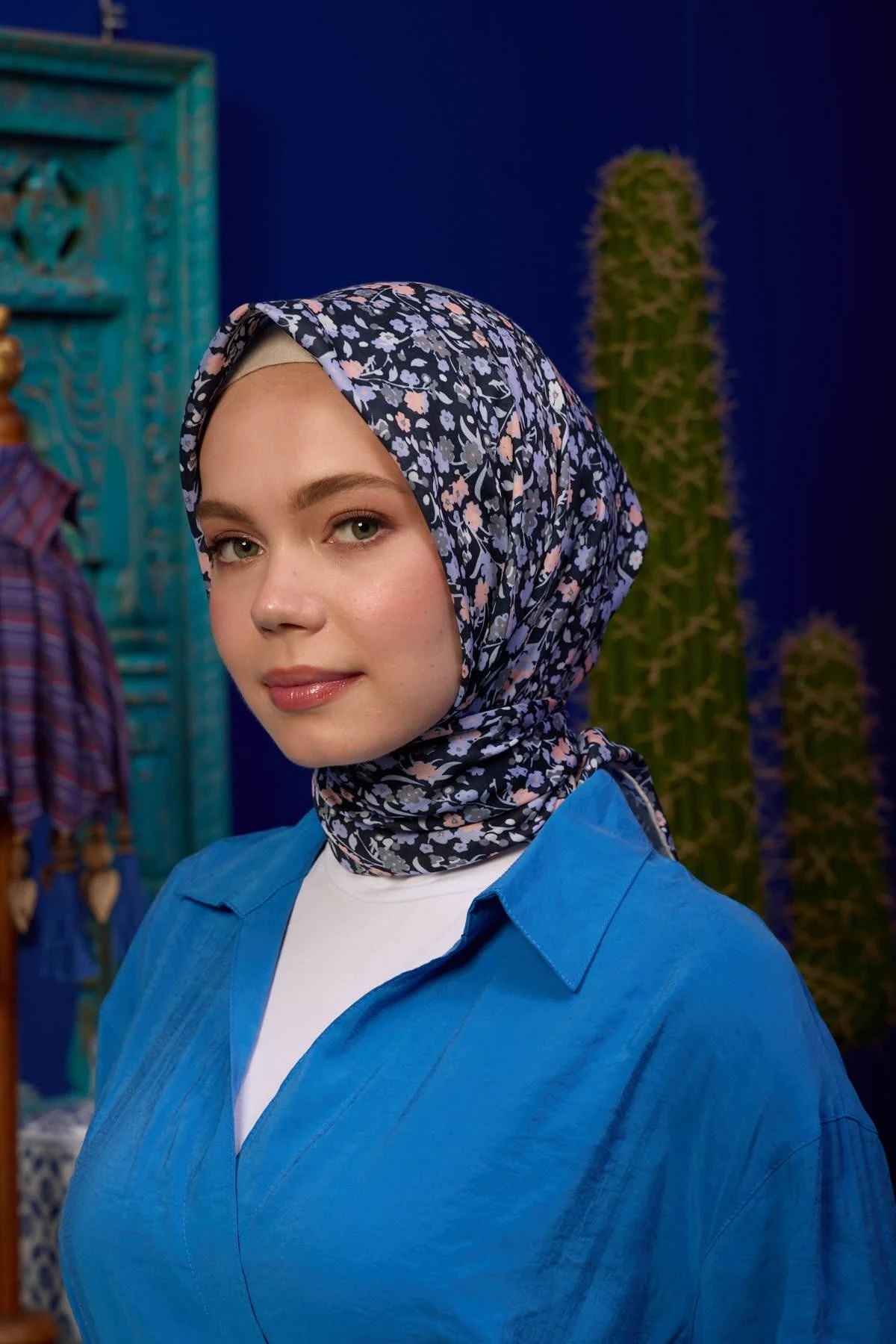 Marrakech Koleksiyon Soft Eşarp Siyah Lavanta 1193-12