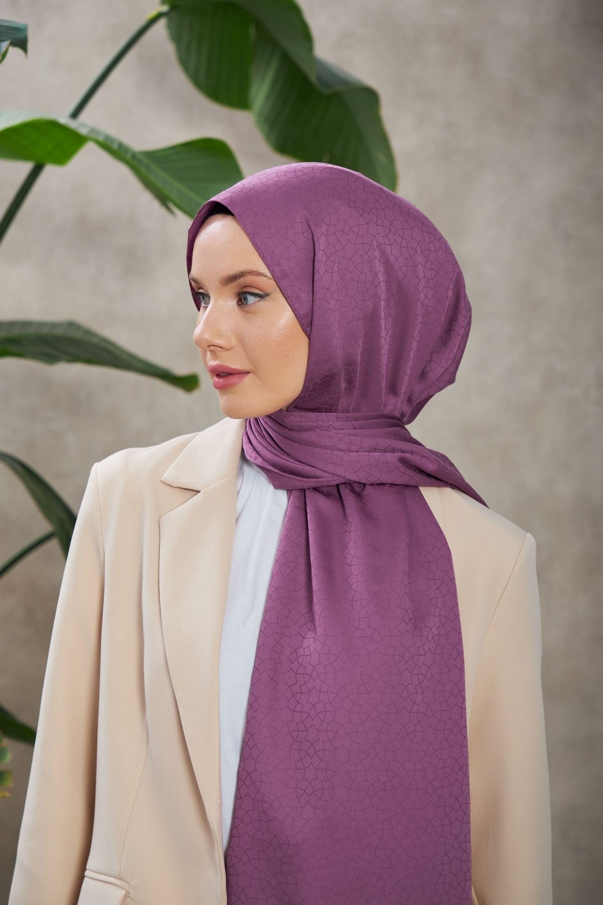 Alesa Desen İpeksi Jakar Şal Menekşe 9003-21