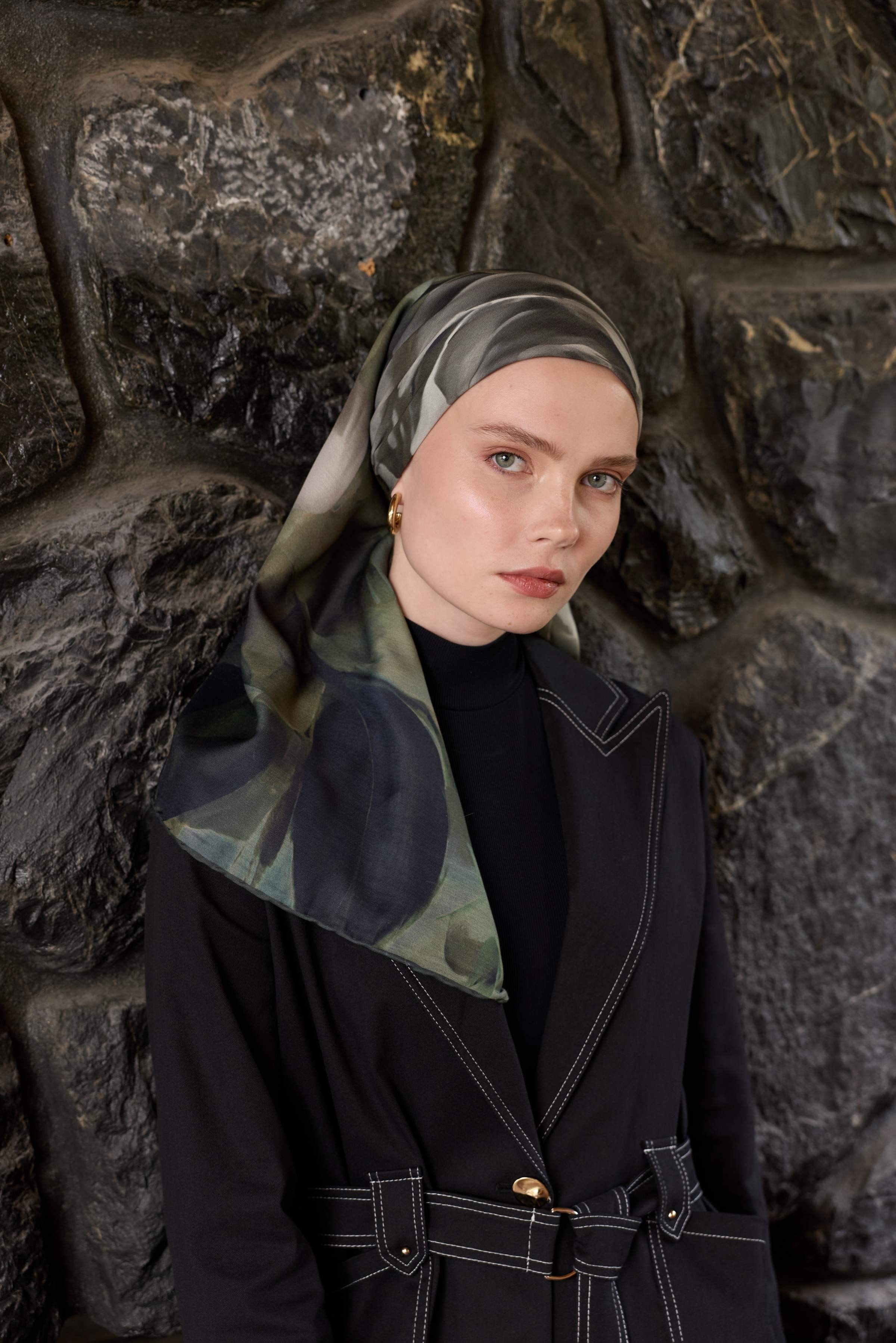 Winter Bloom Soft Eşarp 1239 - Kahve