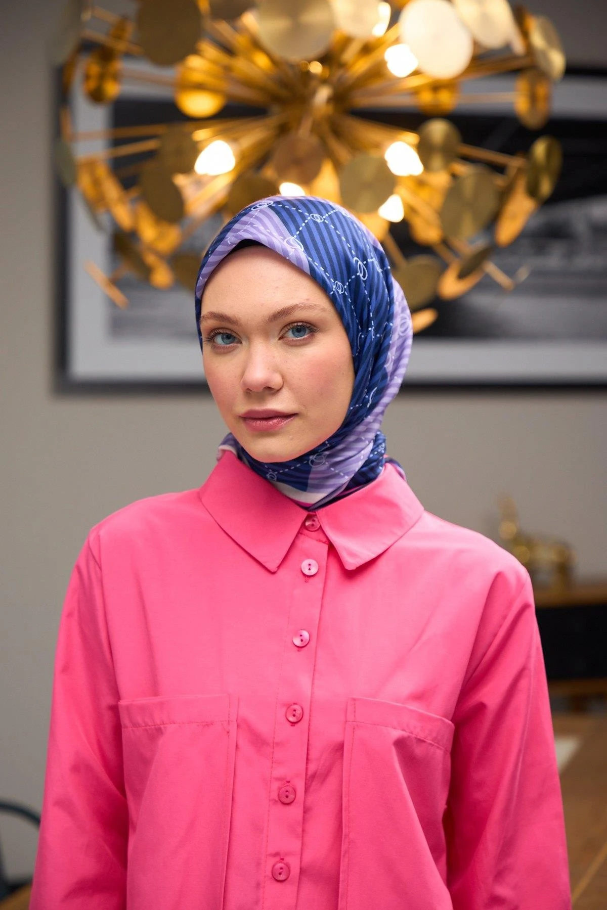 Harmony Collection Soft Eşarp Lacivert Lila 1176-02