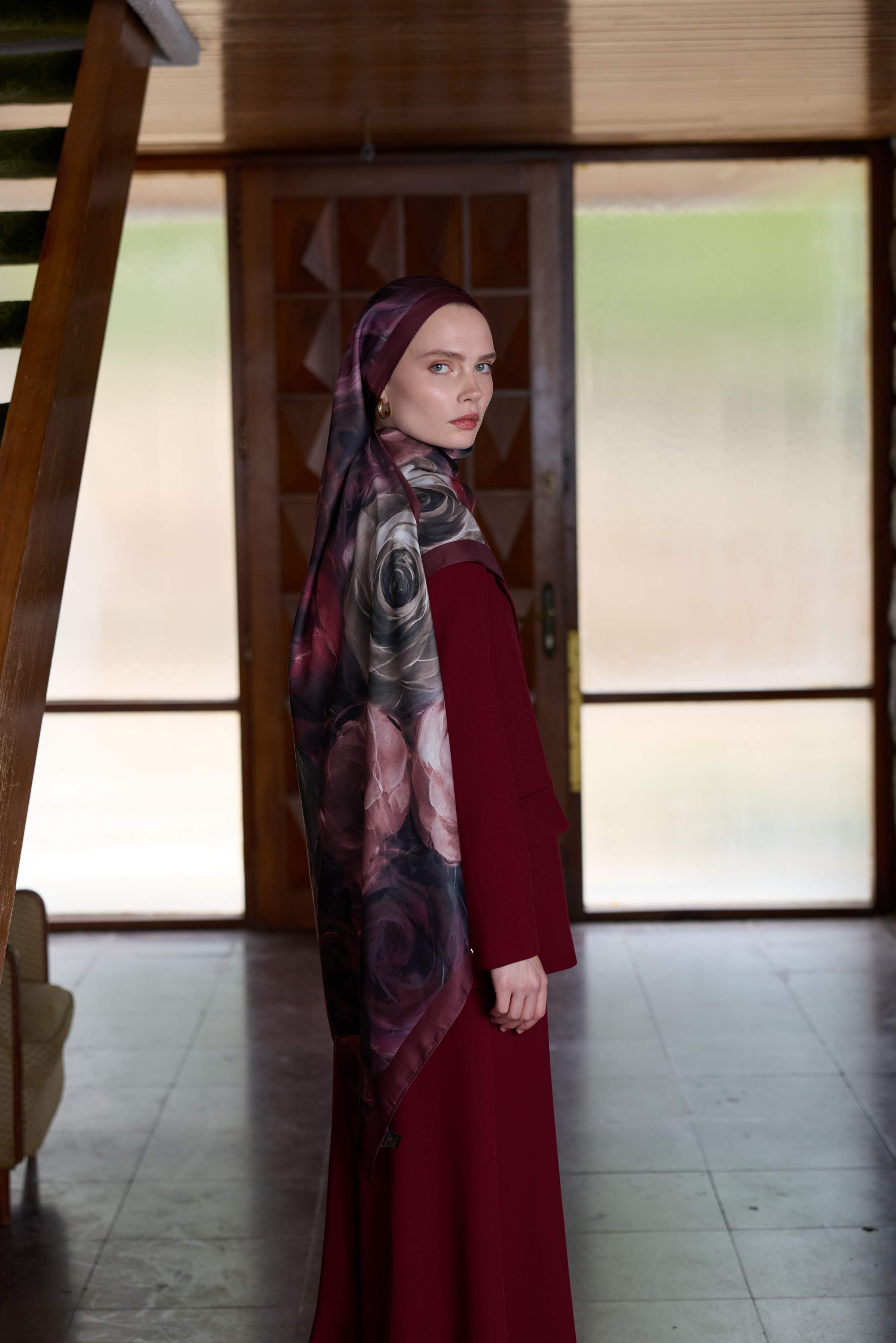 Winter Bloom Soft Şal 3068-10097 - Bordo