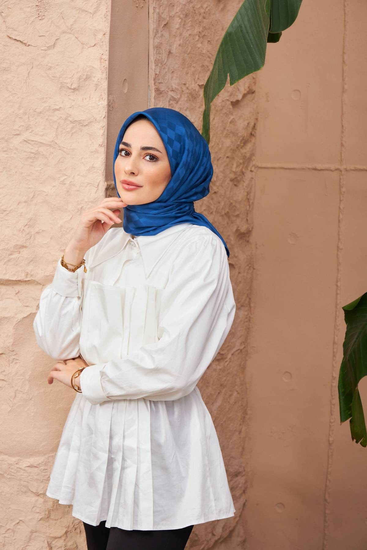 Dama Jakarlı Eşarp Gece Mavi 9900-16