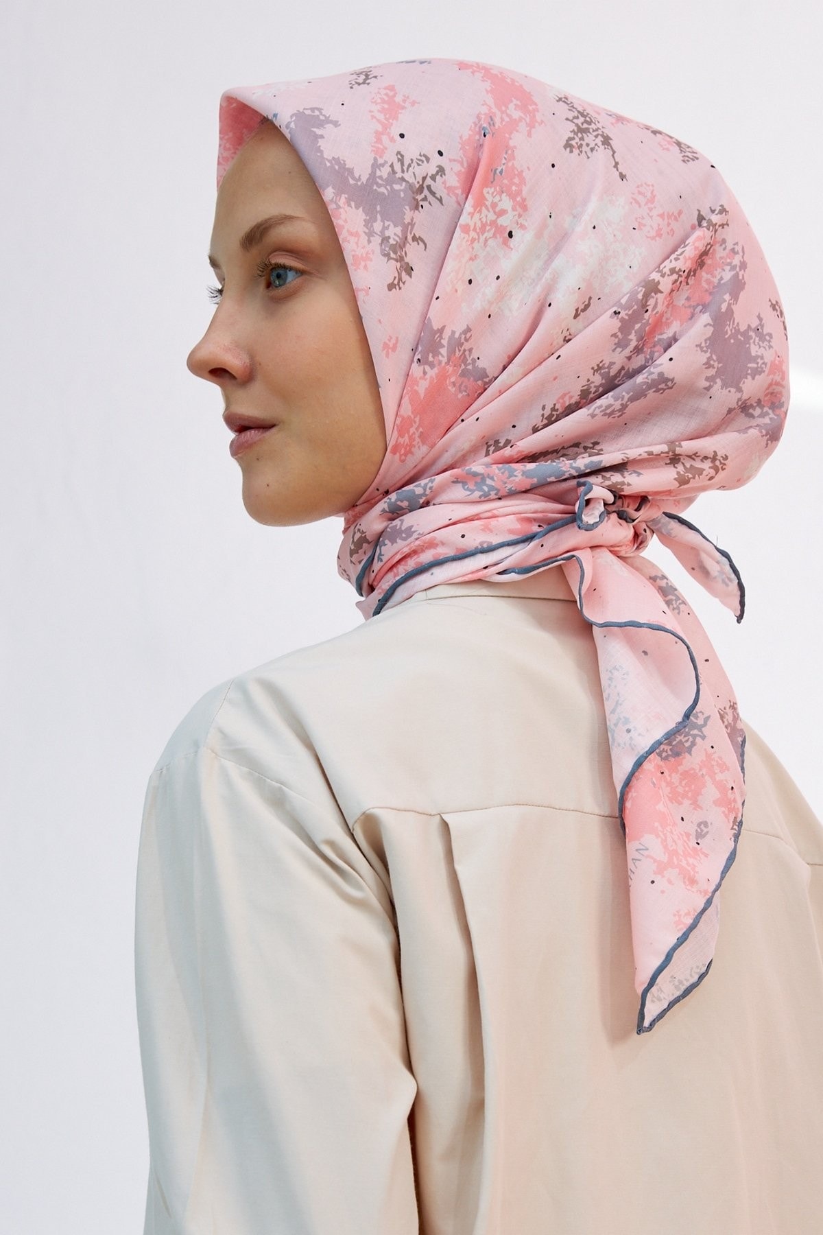 Ebru Pudra Pamuk Viskon Eşarp