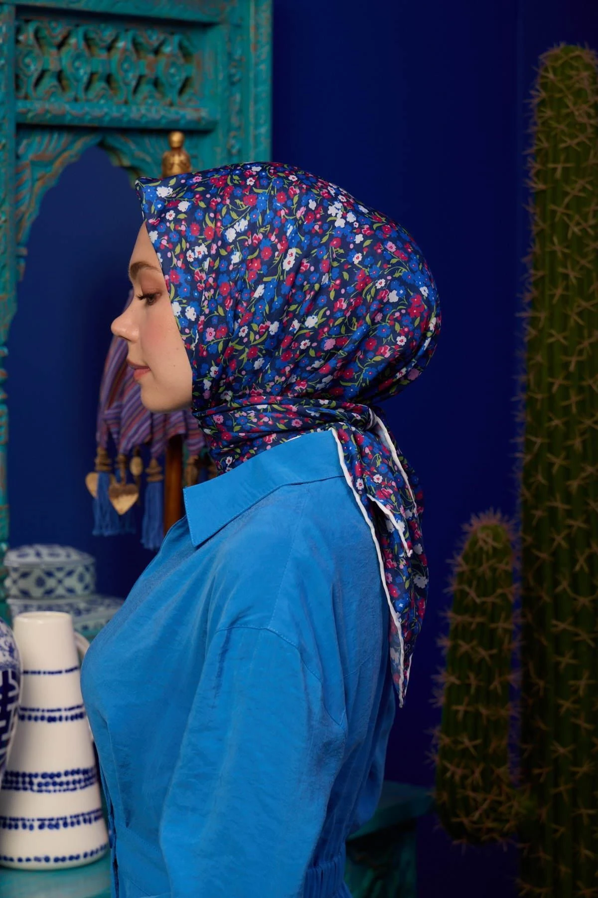 Marrakech Koleksiyon Soft Eşarp Mor Kırmızı 1193-14