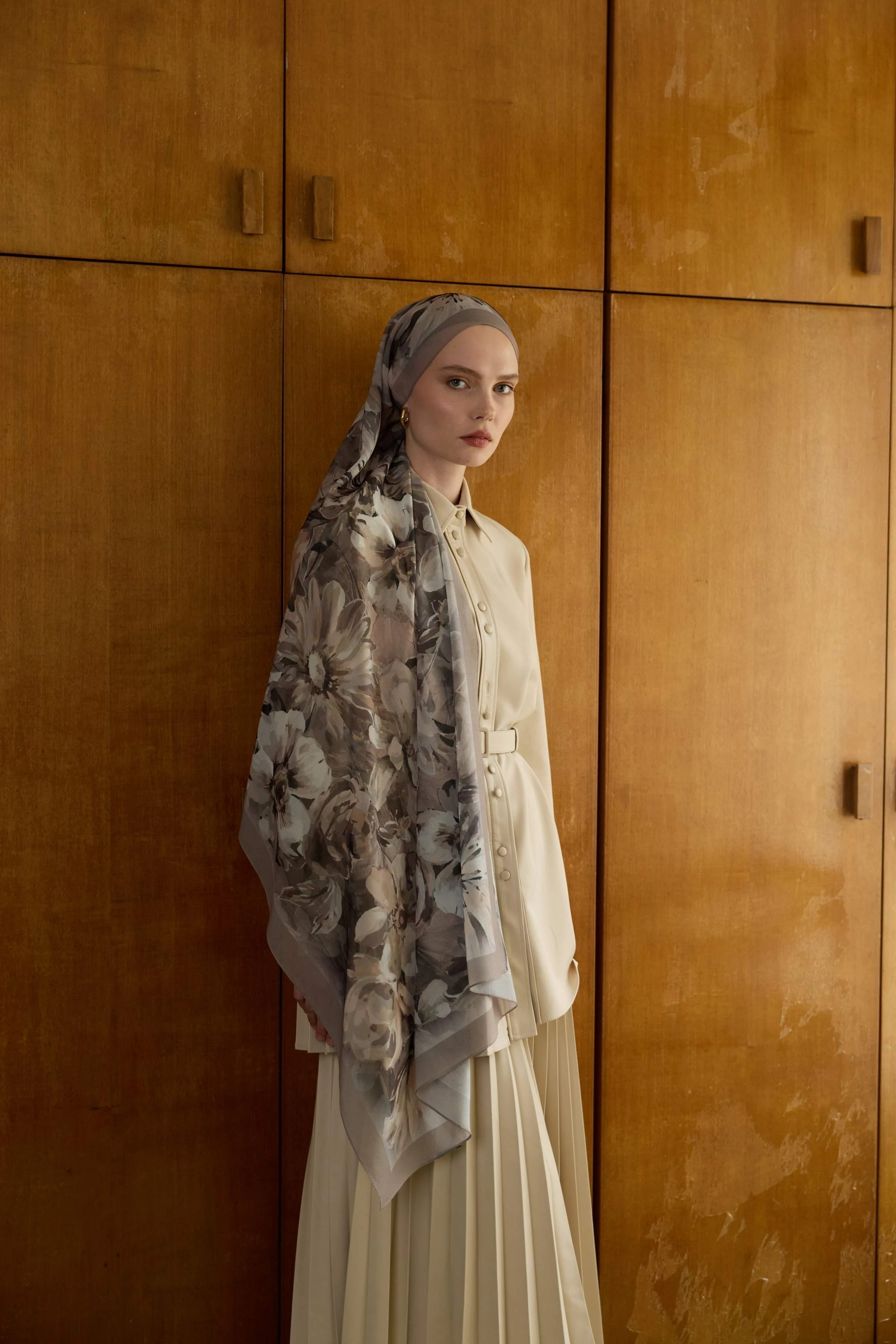 Winter Bloom Qupra Şal 30001 - Vizon