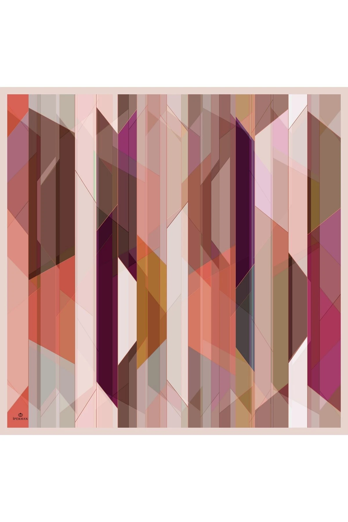 Geometrik Kahverengi Pamuk Viskon Eşarp