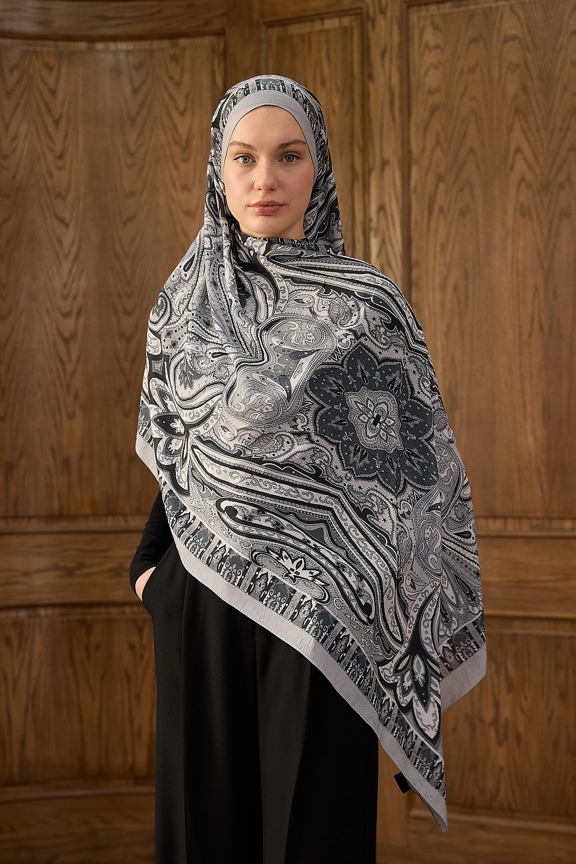 Bambu Kraş Şal 7002 - Gri