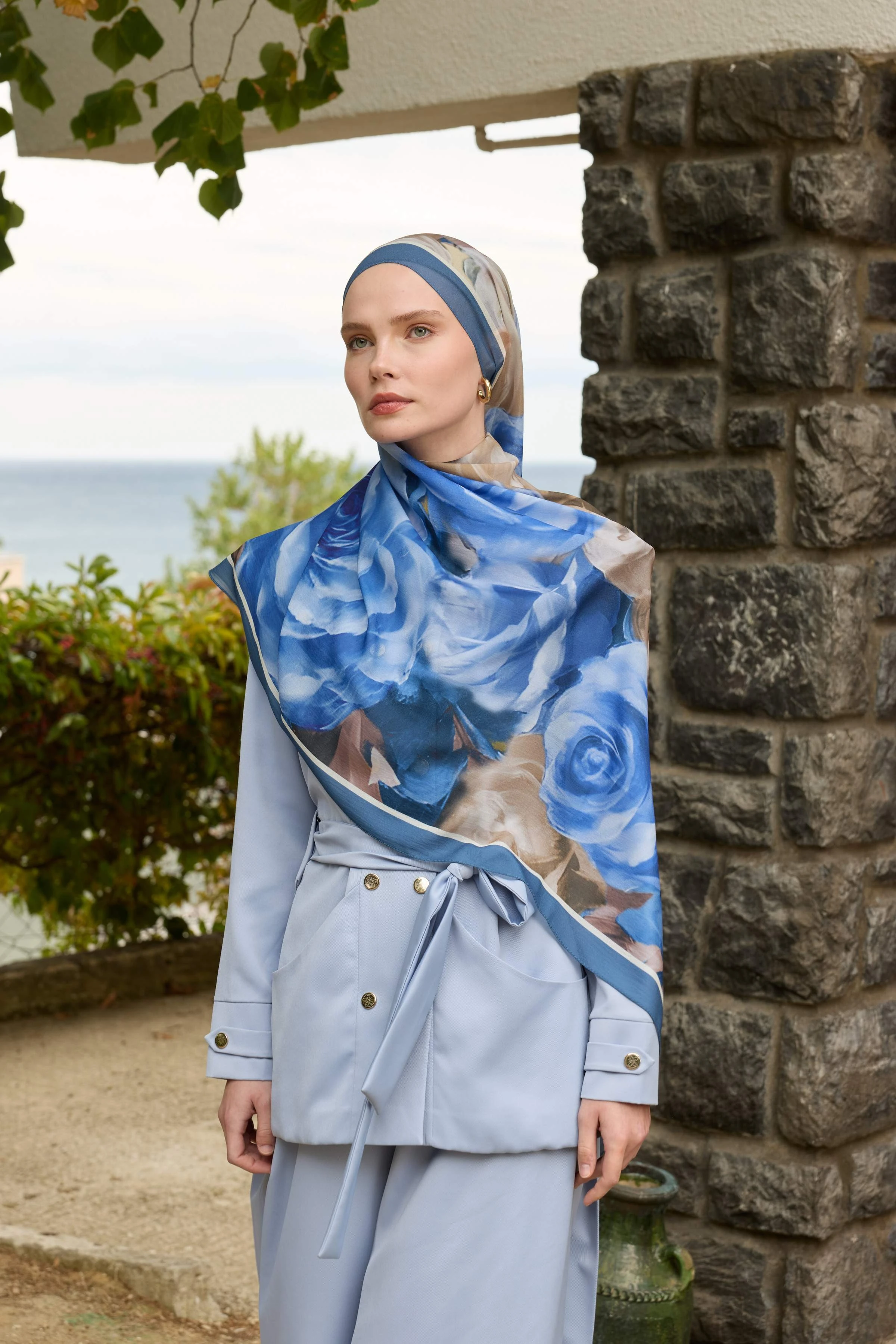 Winter Bloom Qupra Şal 30002 - Mavi