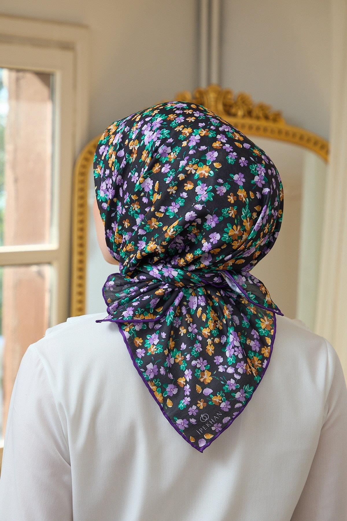 Yaz Işıltısı Koleksiyonu Soft Eşarp Menekşe Siyah 1191-11