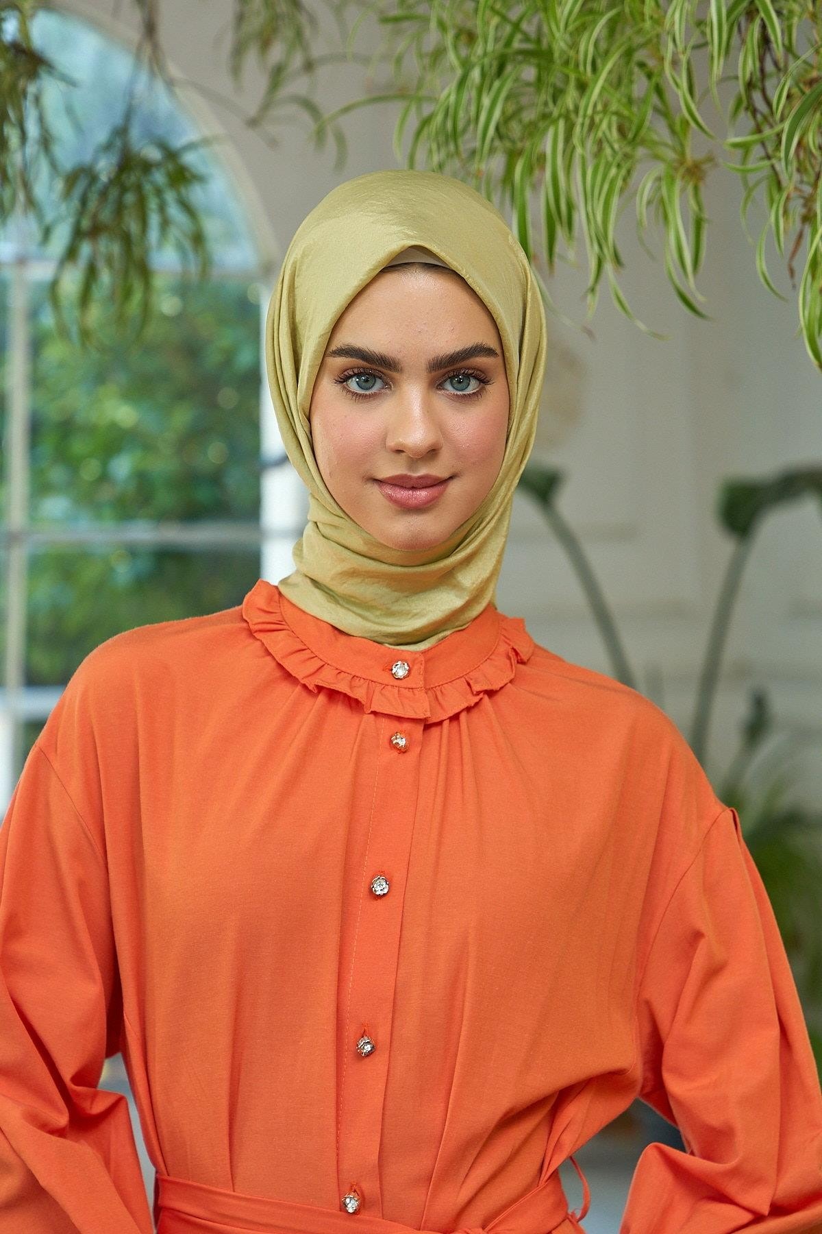 Düz Desen Vual Eşarp Keten Vual İpek Eşarp - 10100-02