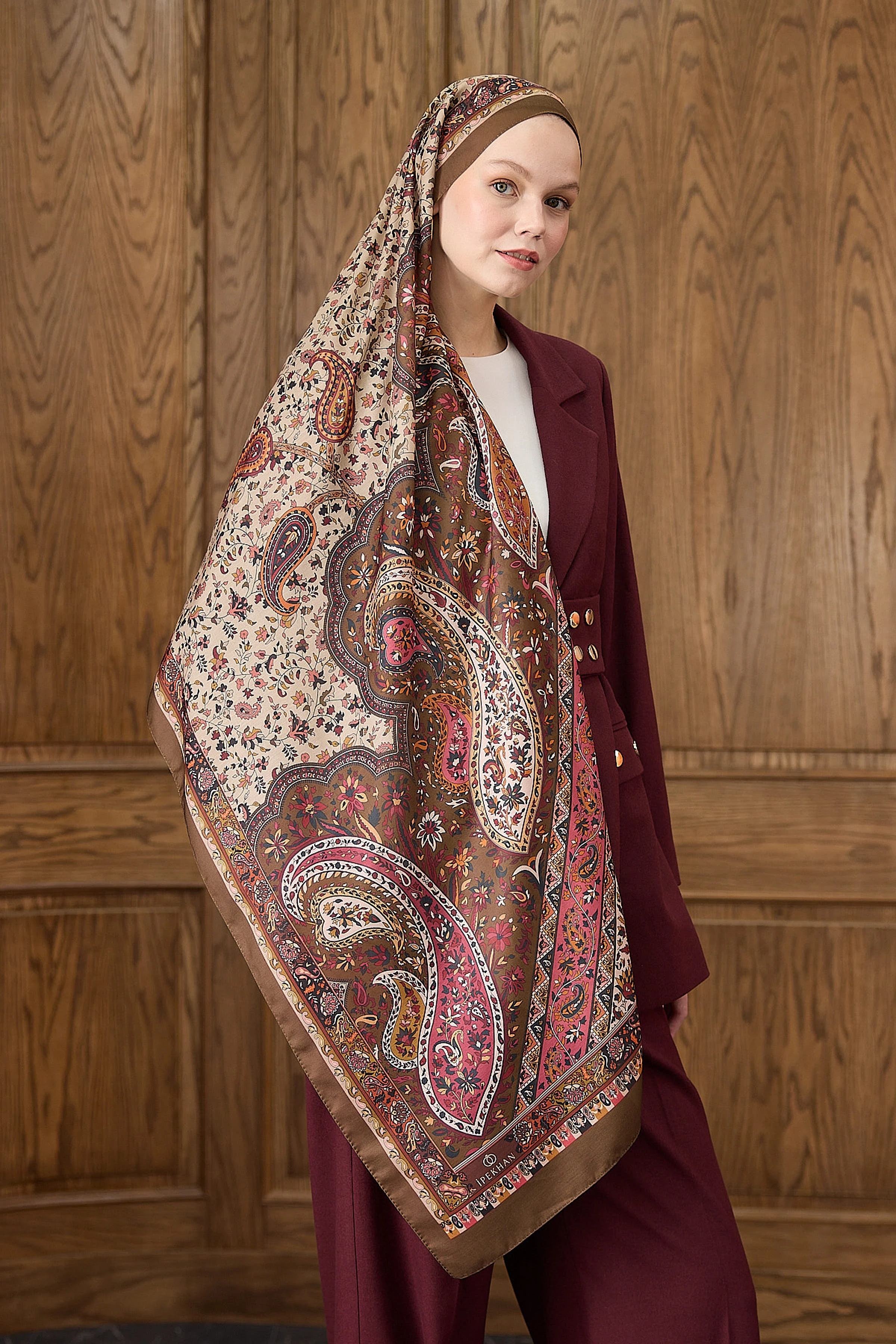 Winter Bloom Soft Şal 3070 - Sütlü Kahve