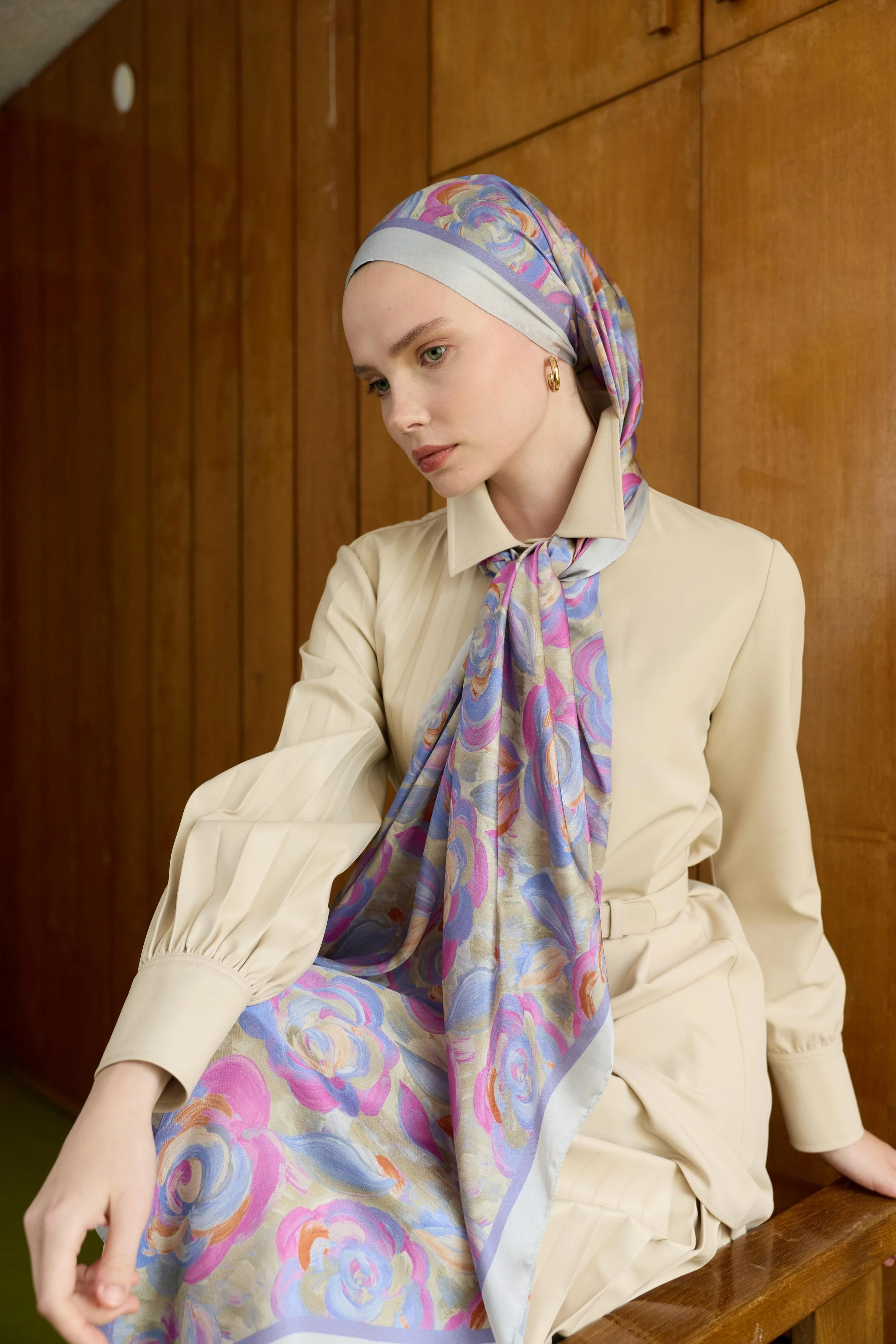 Winter Bloom Hint İpek Şal 5014 - Bebek Mavi