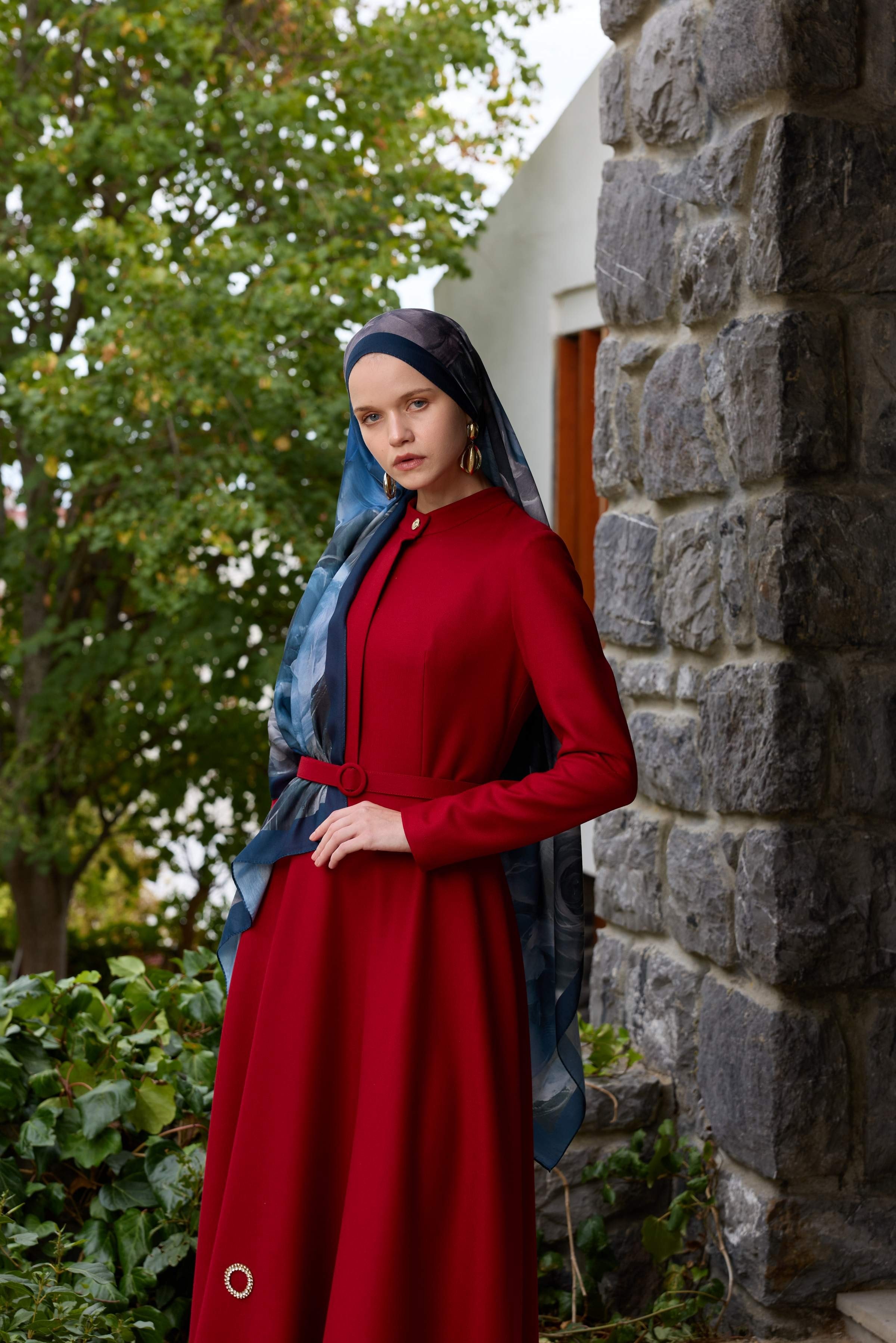 Winter Bloom Soft Şal 3068-10097 - Lacivert