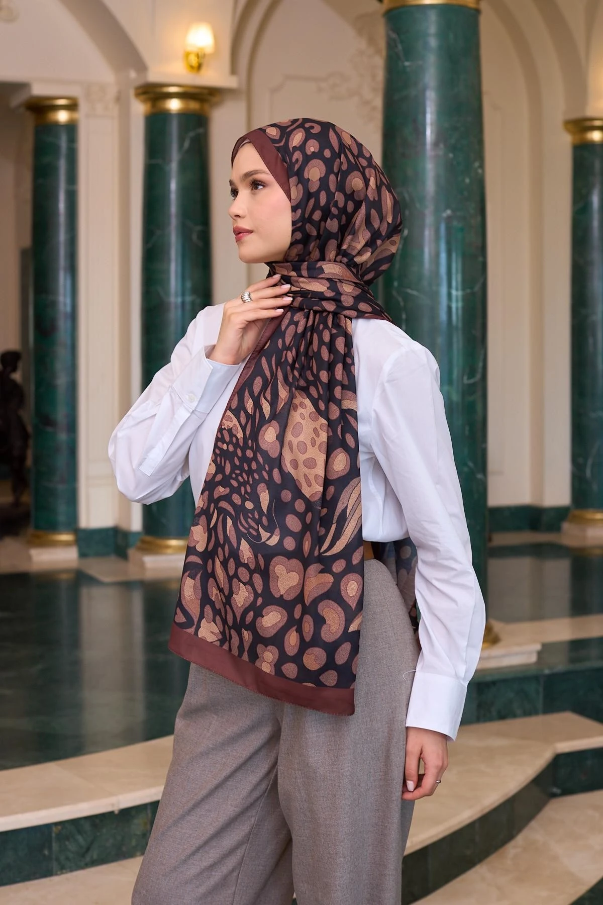 İpekhan Soft Şal Kızıl Kahve 3050-09