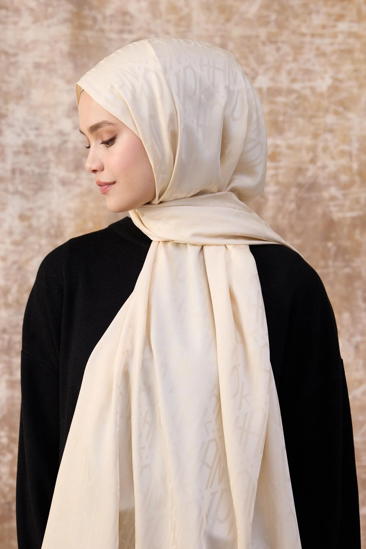 Fall Winter İpeksi Jakar Şal Bej 9020-26