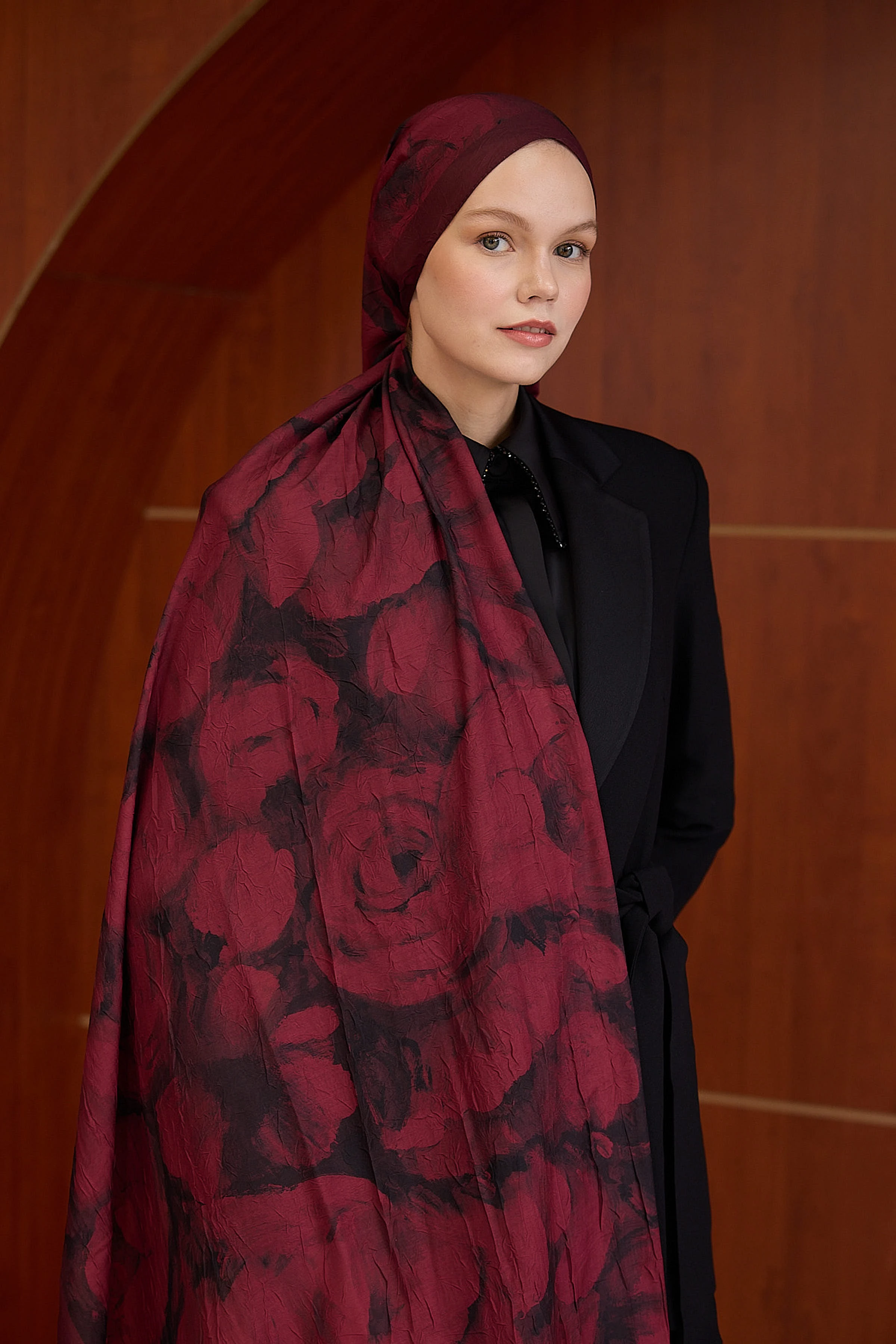 Bambu Kraş Şal 7004 - Bordo