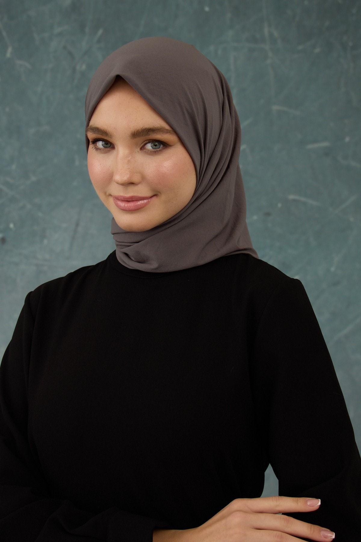 Koyu Vizon Comfy Yok Eşarp - 10001-14