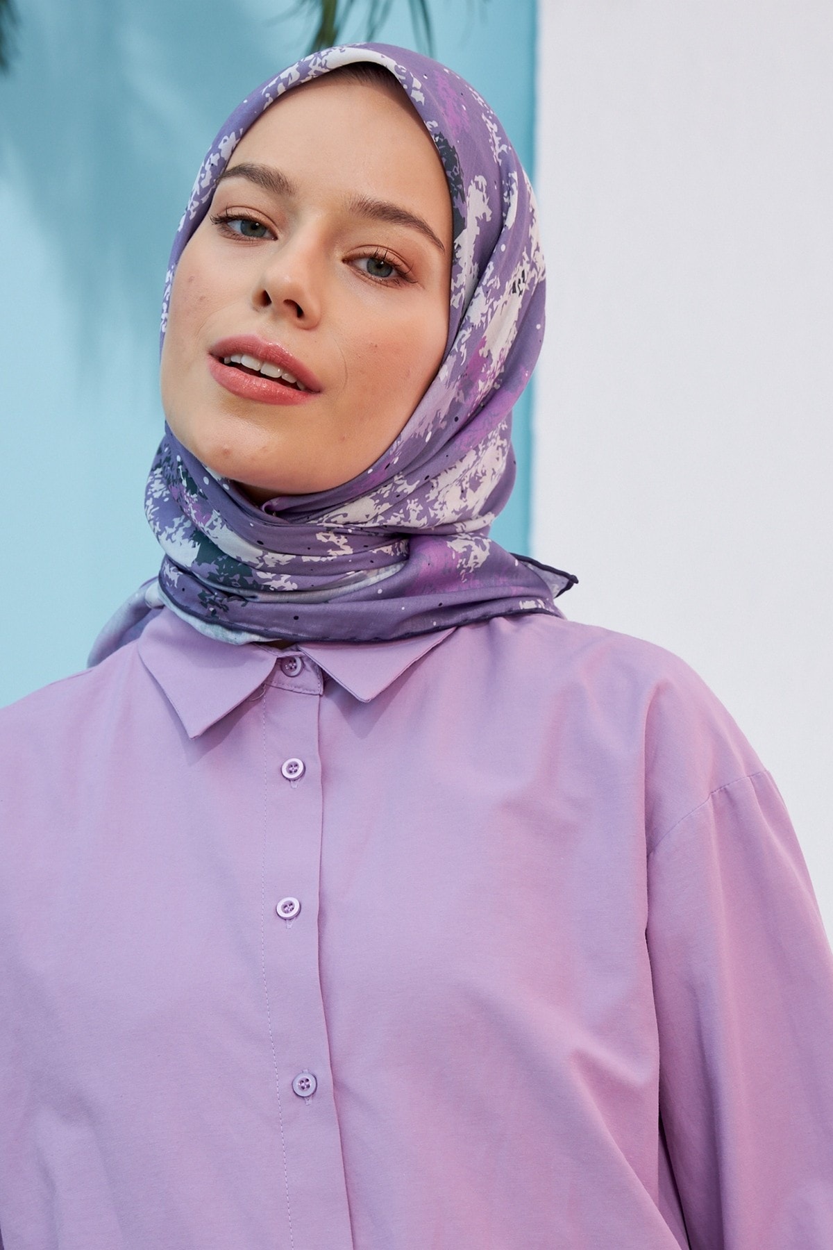 Ebru Mor Pamuk Viskon Eşarp