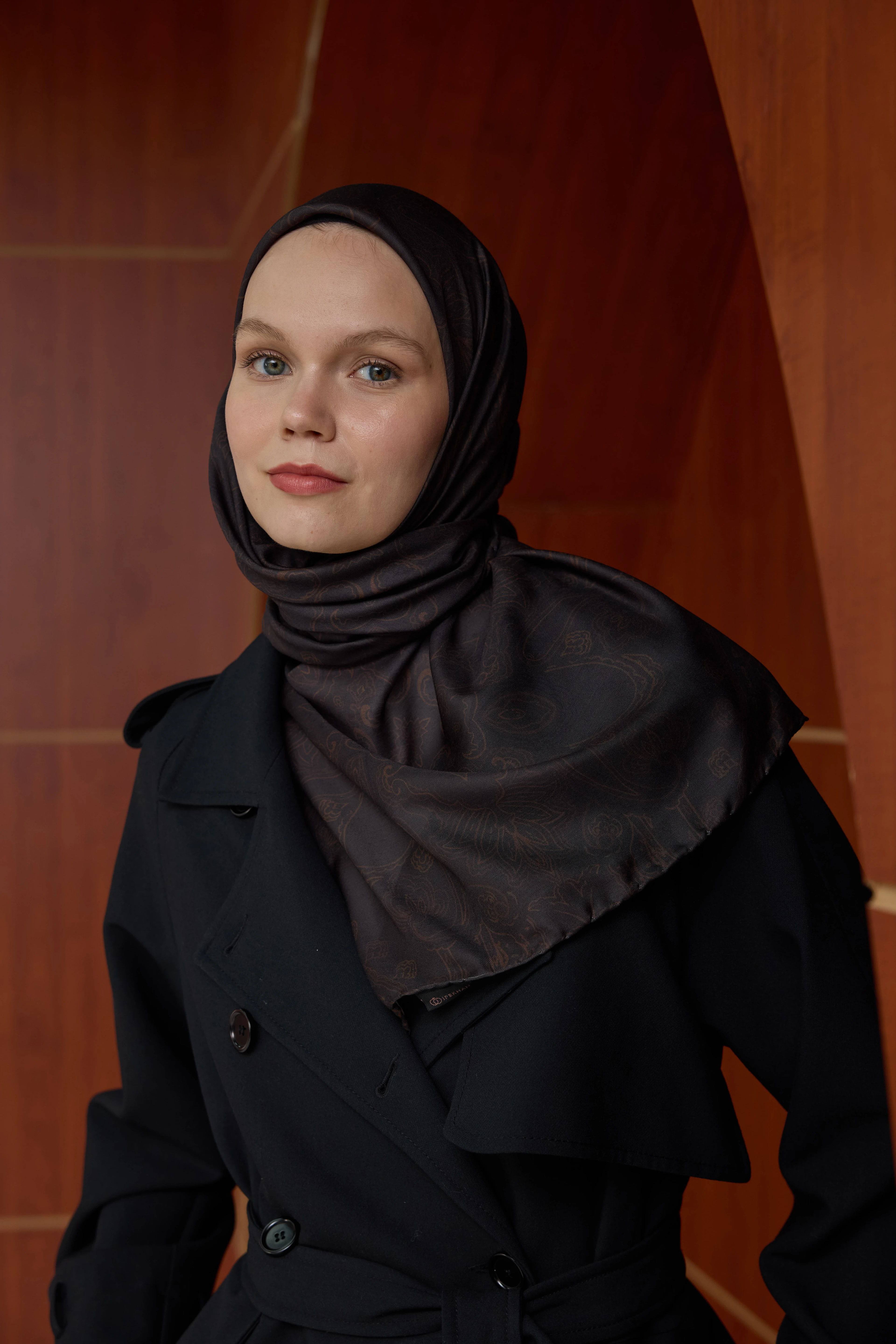 Winter Bloom Soft Eşarp 1243 - Bakır Kahve