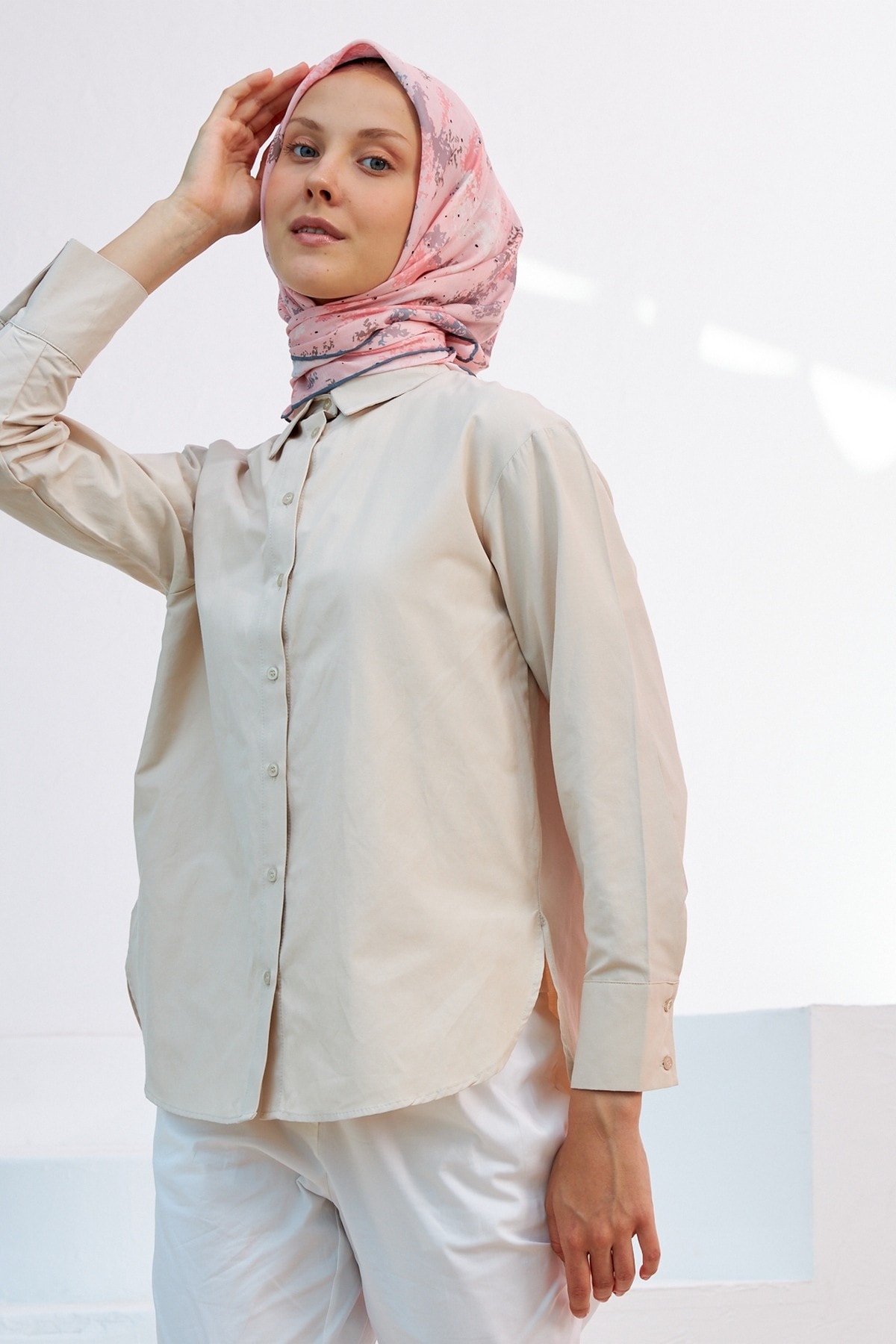 Ebru Pudra Pamuk Viskon Eşarp