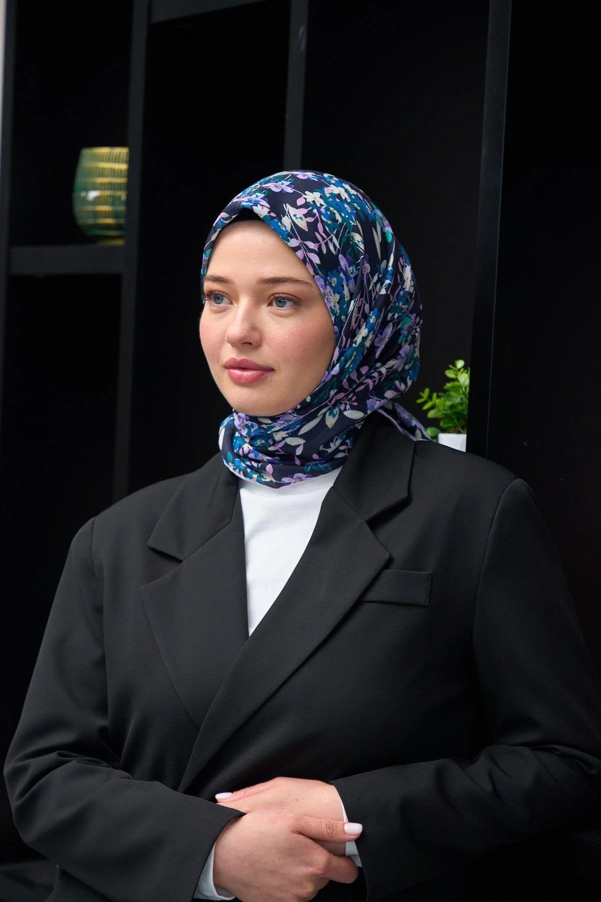 Harmony Collection Soft Eşarp Lacivert Pembe 1177-15