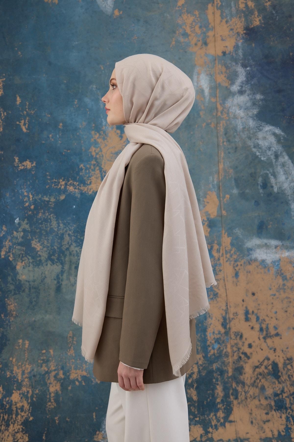 Kare Desen Pamuk Jakar Şal Kumsal 8012-24