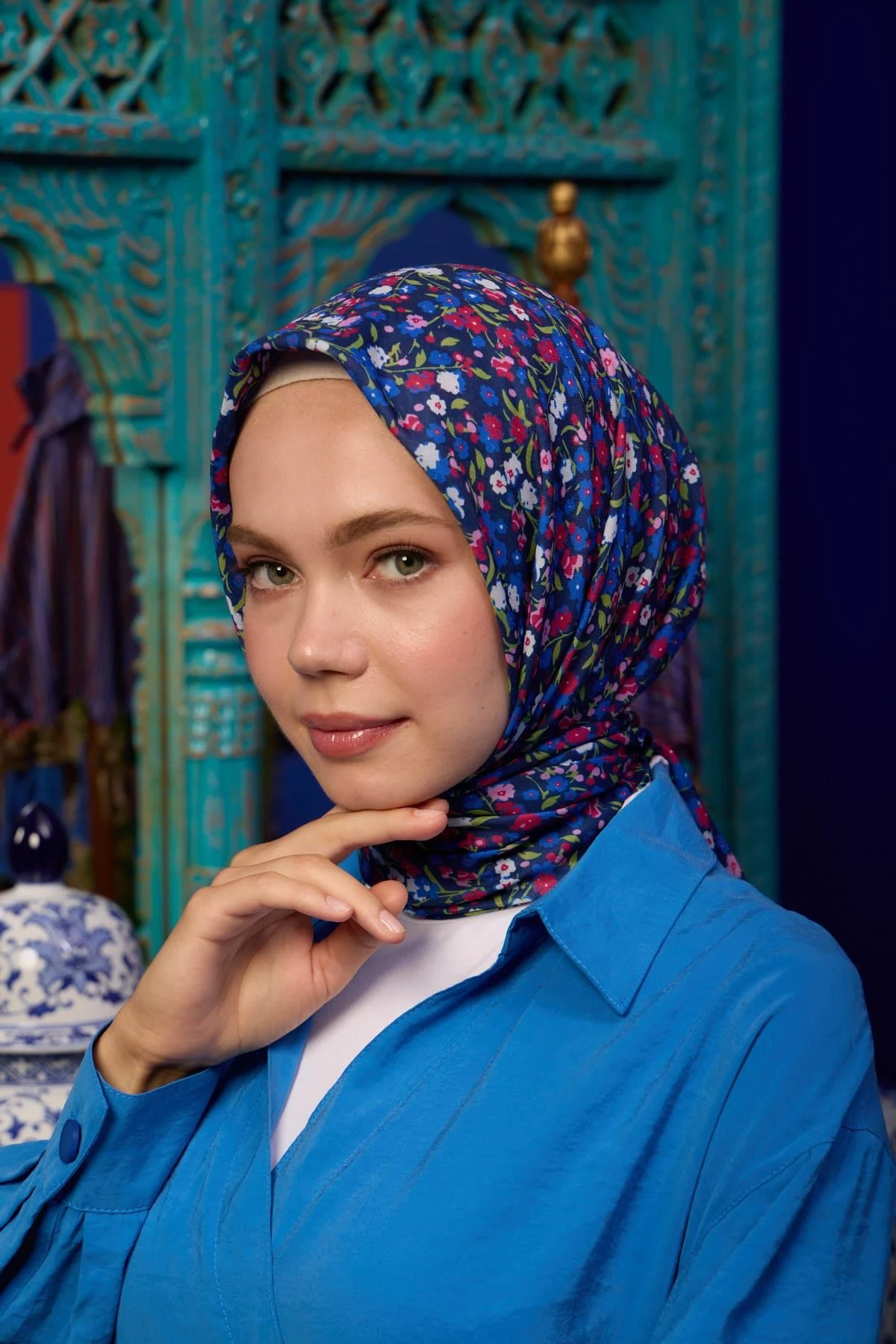 Marrakech Koleksiyon Soft Eşarp Mor Kırmızı 1193-14