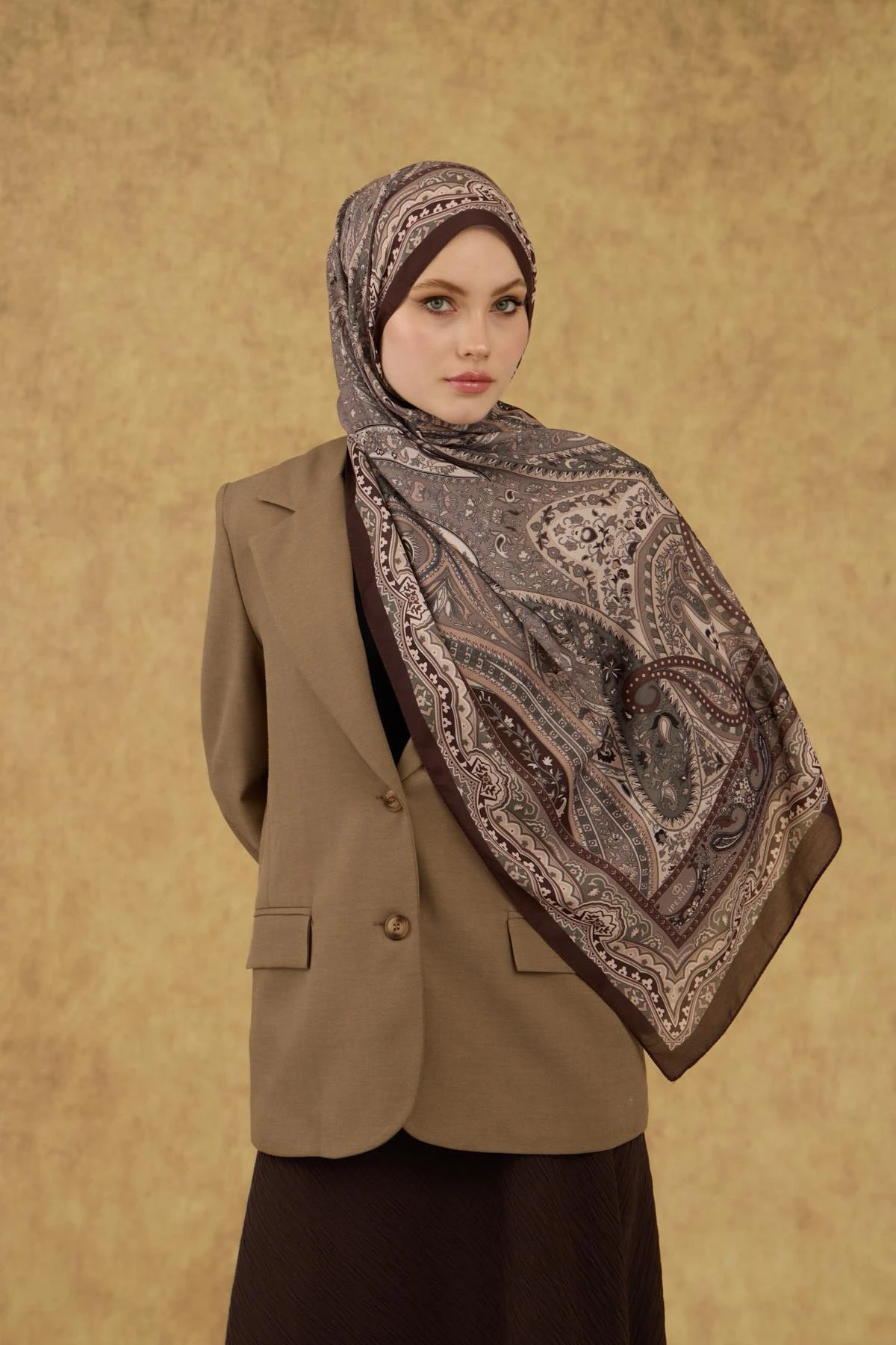 İpekhan Soft Şal Kahve Vizon 3053-07