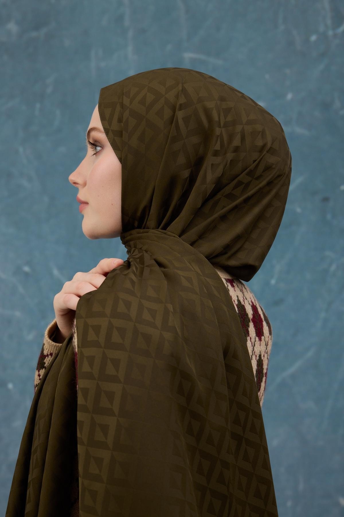 Fall Winter İpeksi Jakar Şal Haki 9019-02