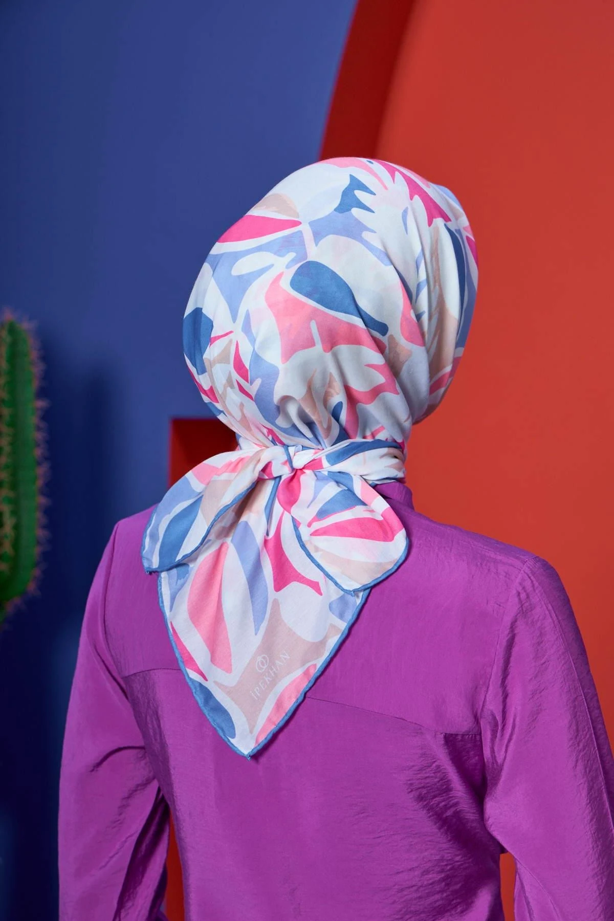 Marrakech Koleksiyon Soft Eşarp Mor Salkım Pembe 1206-04