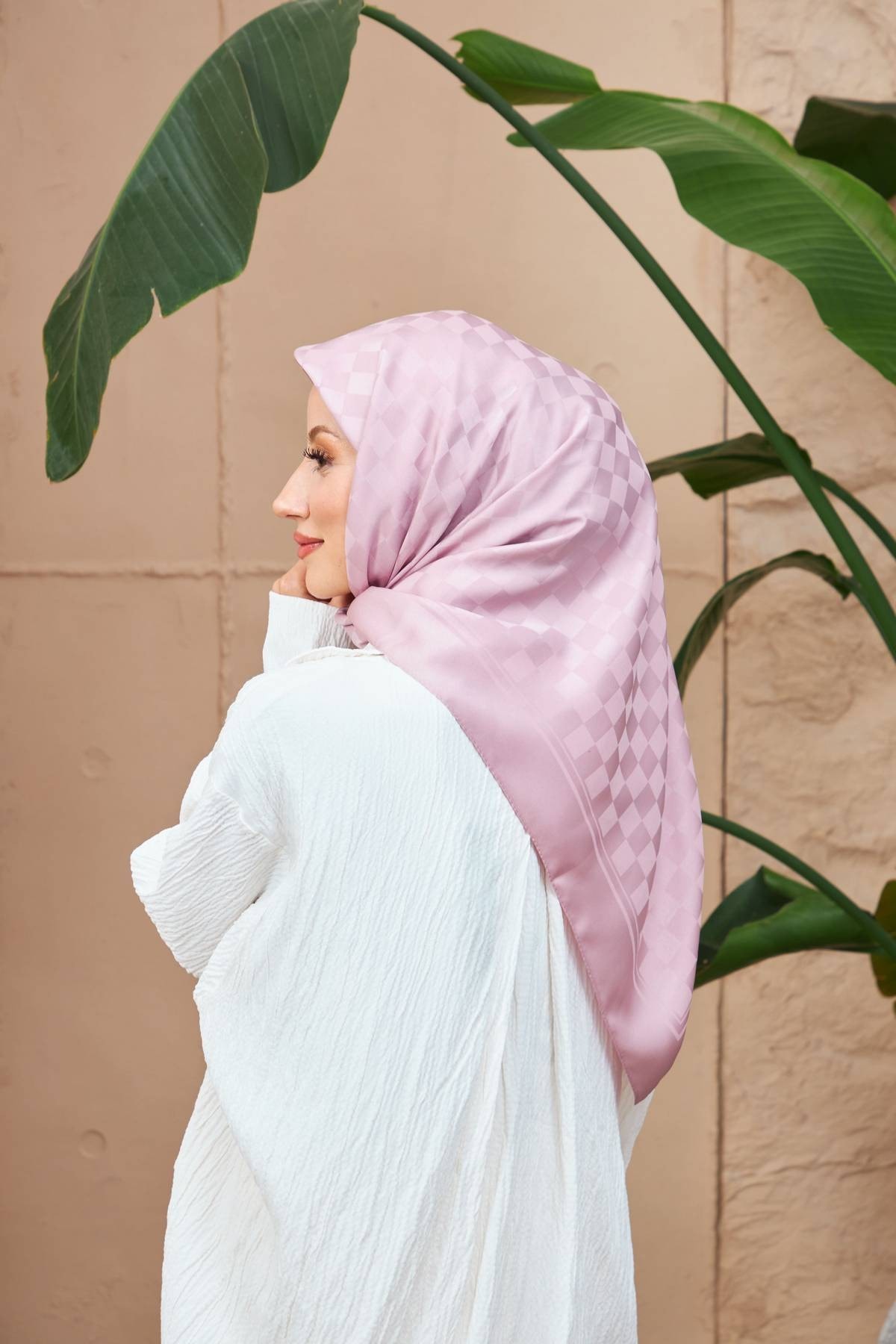 Dama Jakarlı Eşarp Pudra 9900-22